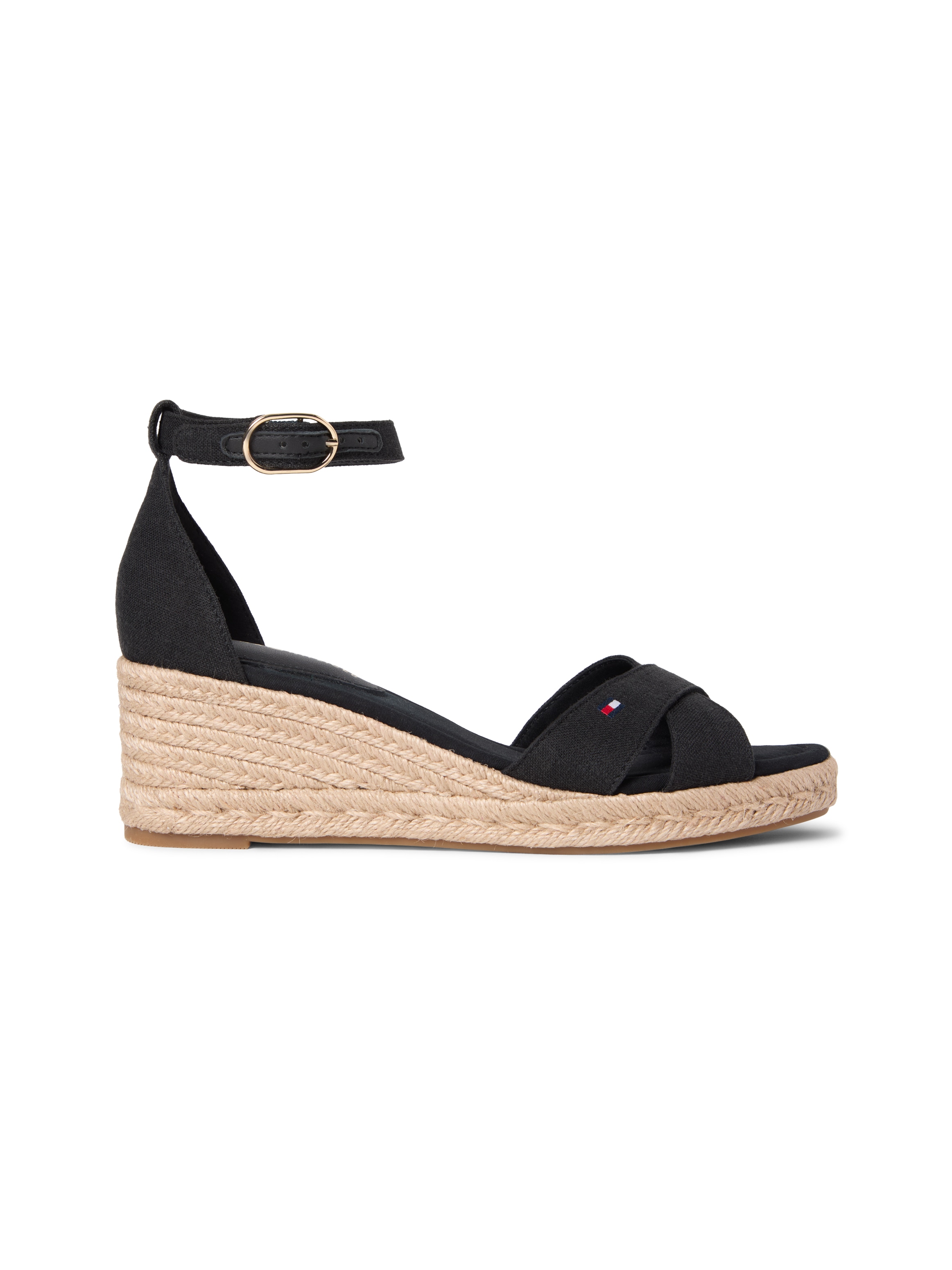 Tommy Hilfiger Sandales compensées »MID WEDGE ESPAD X CROSS«  Chaussure d’été, sandale à brides avec garniture en jute - forme étroite