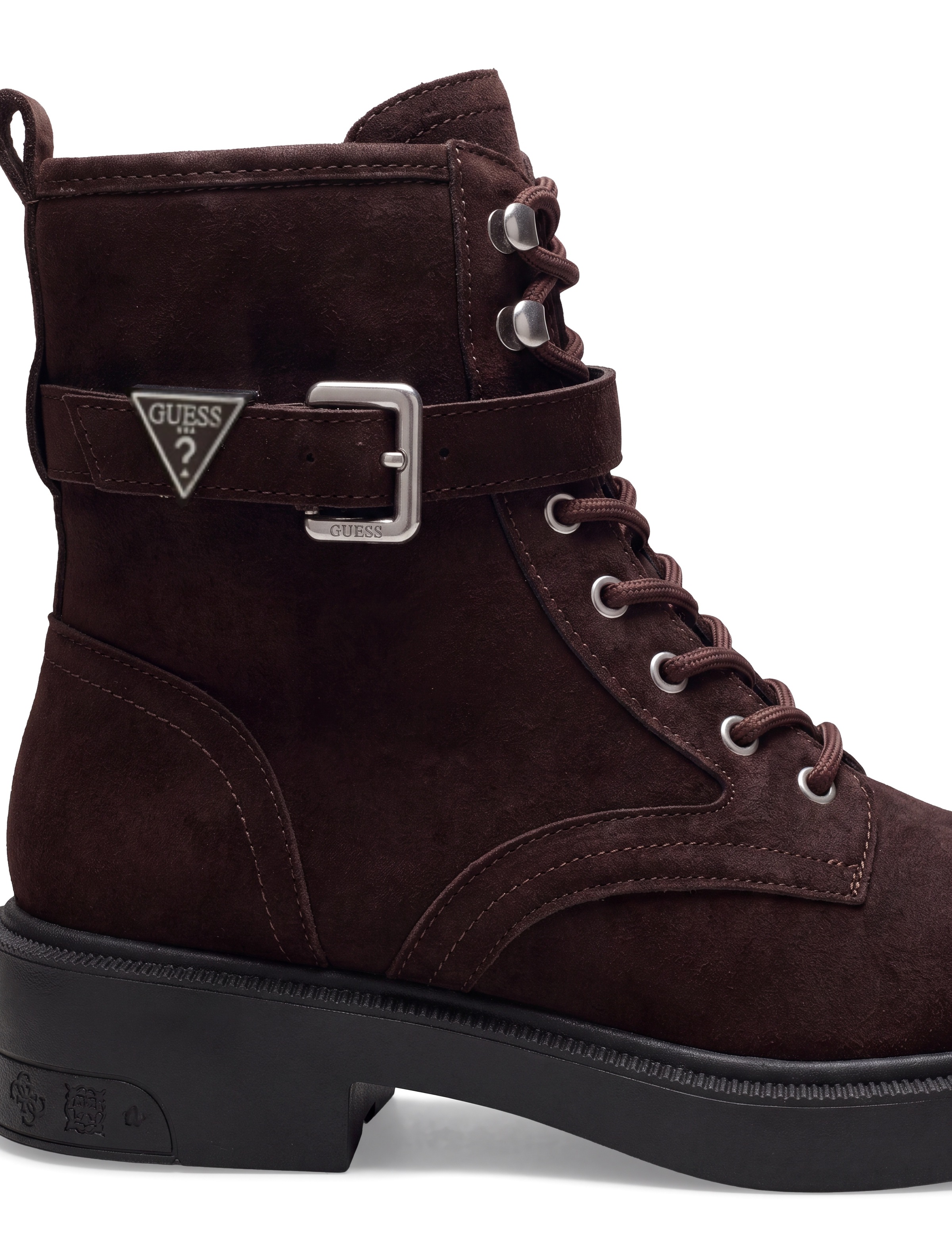 Guess Schnürstiefelette »FELLINI2«  Schnürboots, Herbst-Stiefelette mit Zierschnalle am Schaft