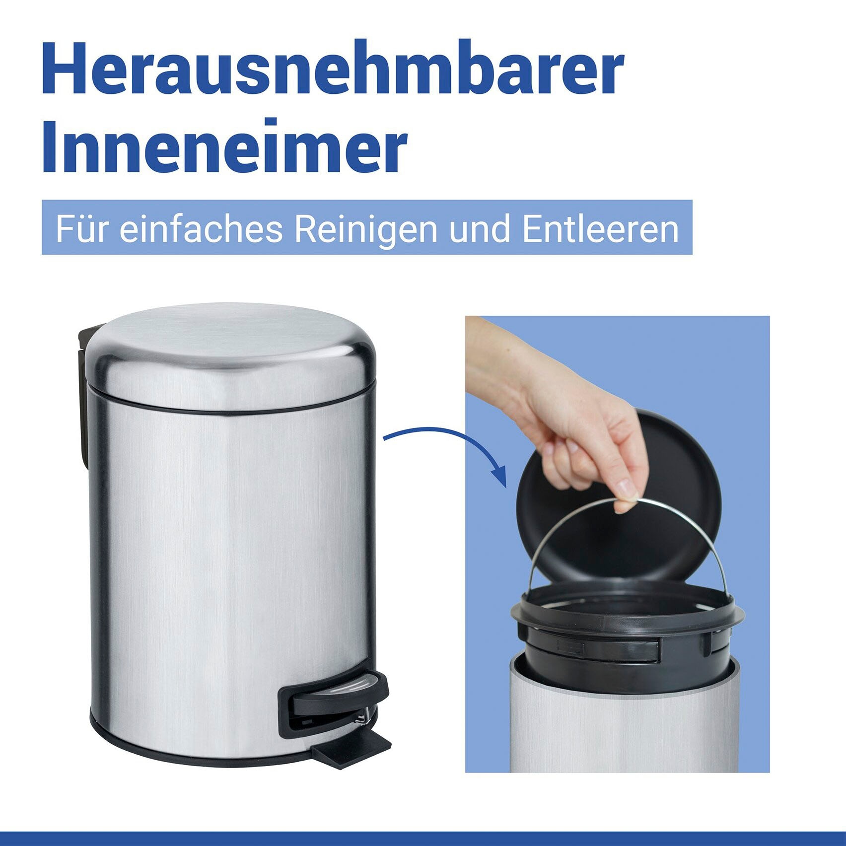 WENKO Seau à cosmétique »Leman« 3 litres, LxPxH : 17x25x22,5 cm