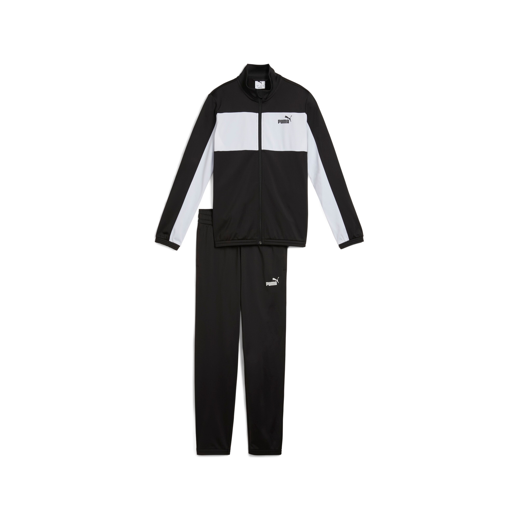 PUMA Trainingsanzug »POLY COLORBLOCK SUIT B« 2 Stk. zweiteiliges Set, Jacke mit geripptem Kragen