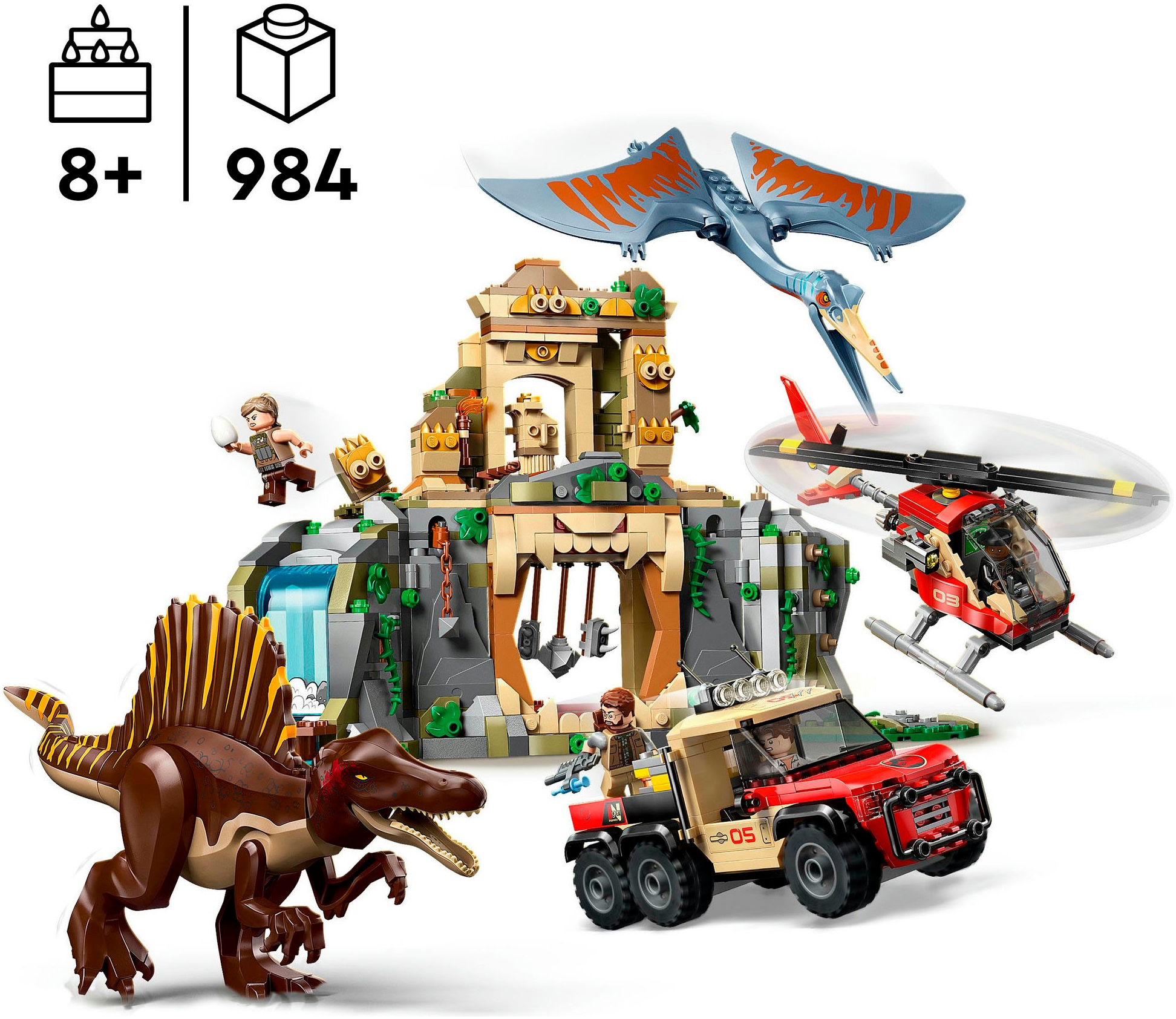 LEGO® Konstruktionsspielsteine »Spinosaurier & Quetzalcoatlus: Hubschrauber-Einsatz (76976)« LEGO Jurassic World; Made in Europe