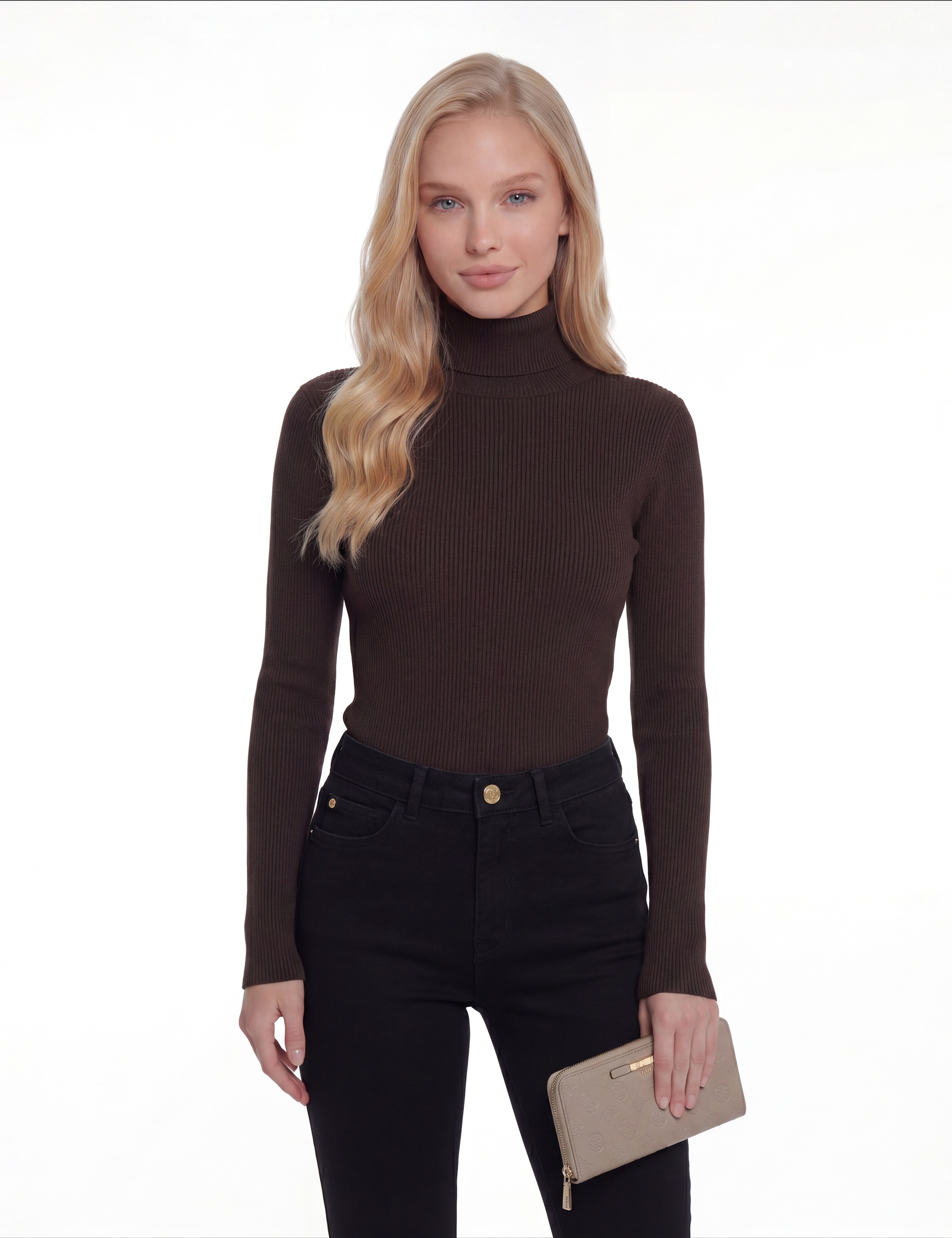 Guess Porte-monnaie »CARMELLA SLG LARGE ZIP AROUND« Portefeuille femme, porte-monnaie avec motif intégral