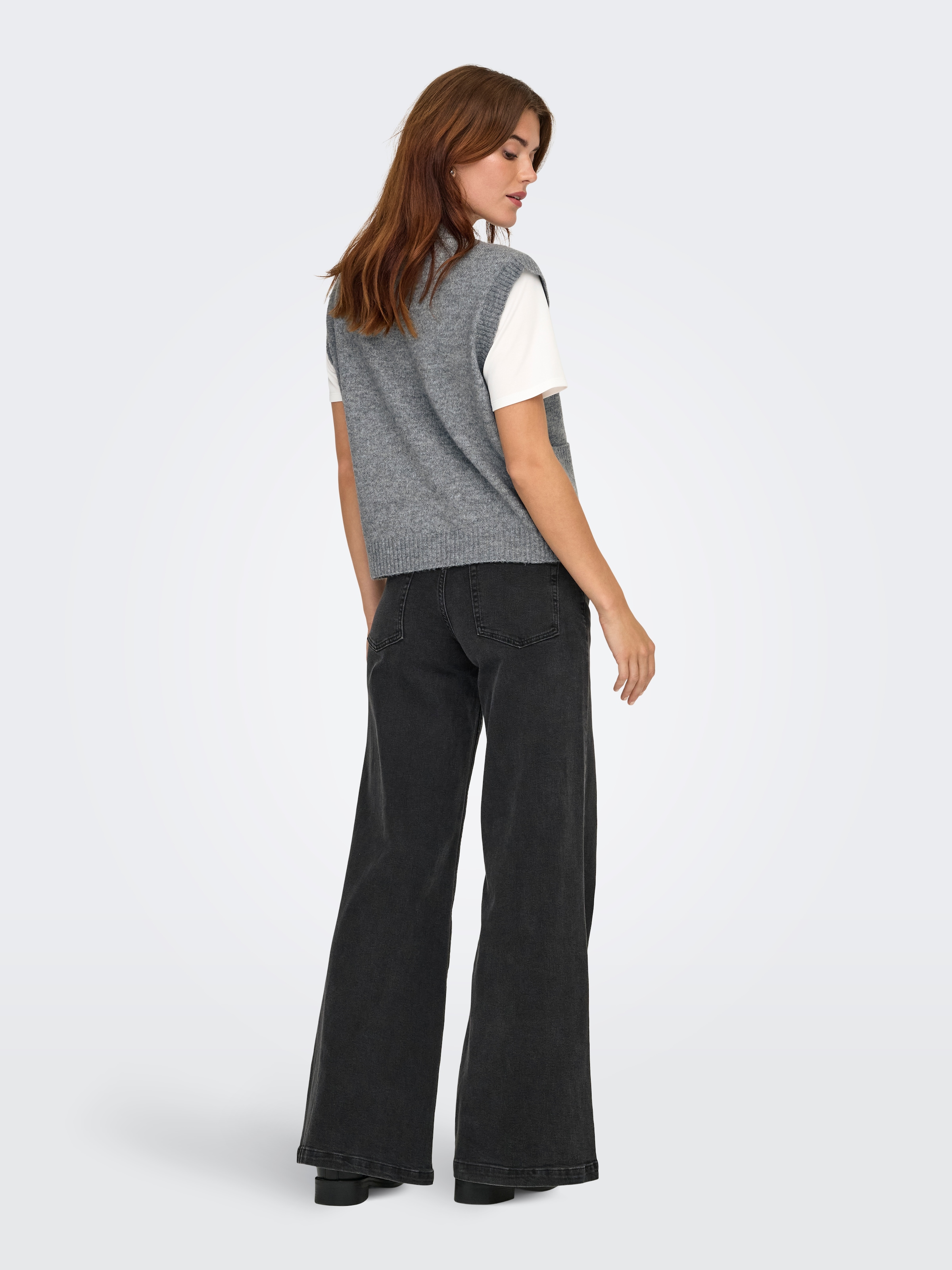 JDY »JDYSUPER S/L V-NECK VEST KNT NOOS« mélange de matériaux