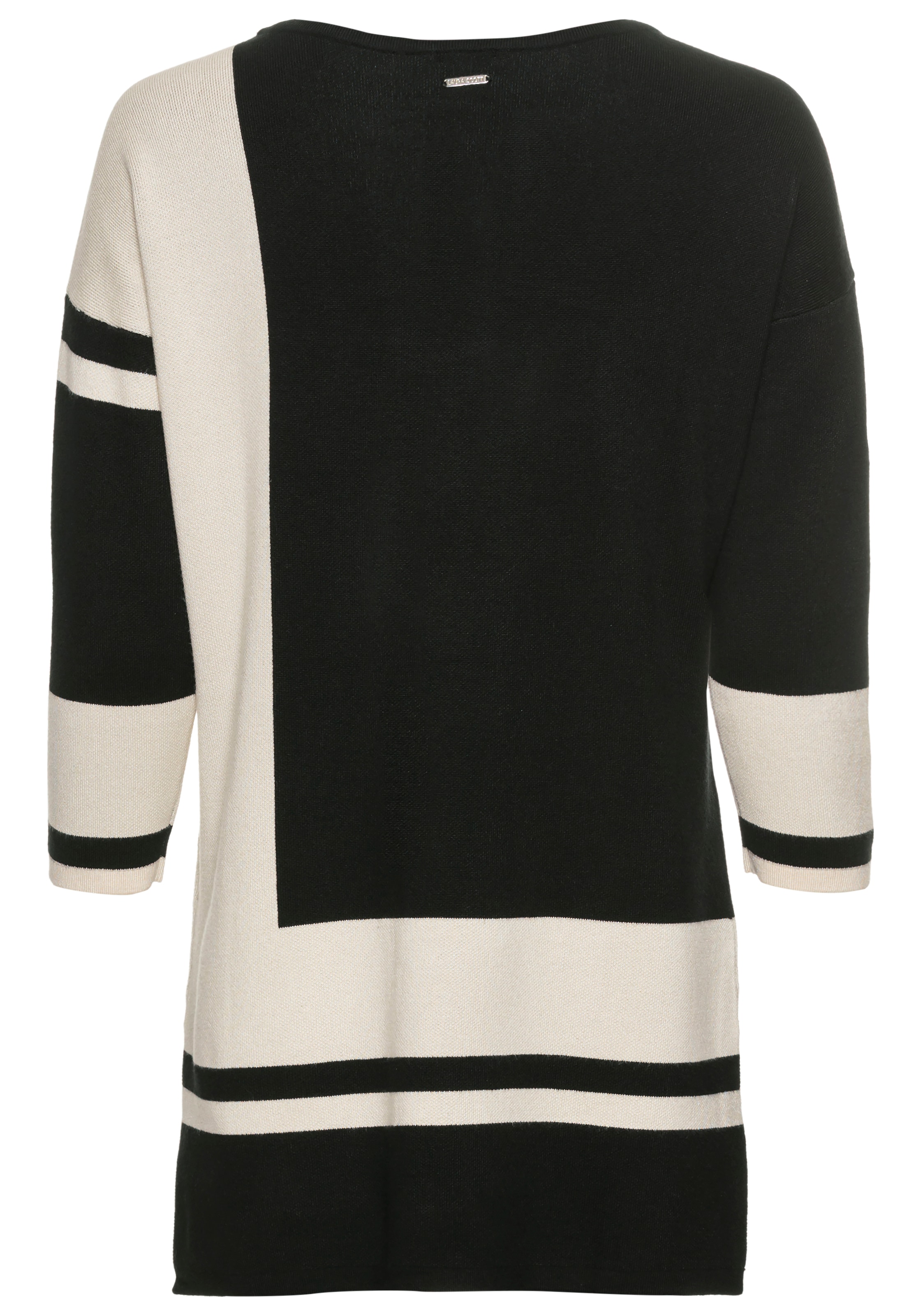 Laura Scott Pull long mit geometrischem Jacquardmuster