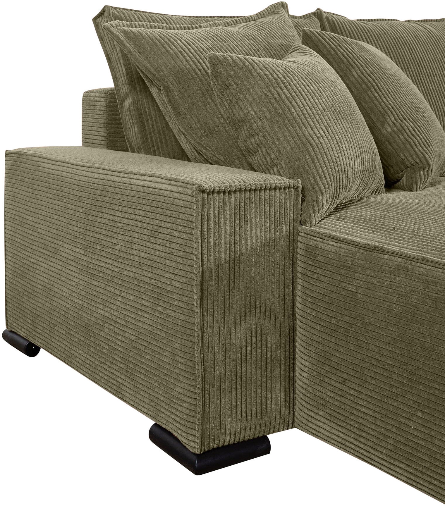 COLLECTION AB Paysage de salon »Manhattan U-Form, B: 313 cm, in Breit- oder Normalcord« fonction lit, coffre-lit & coussins décoratifs, ressorts ensachés