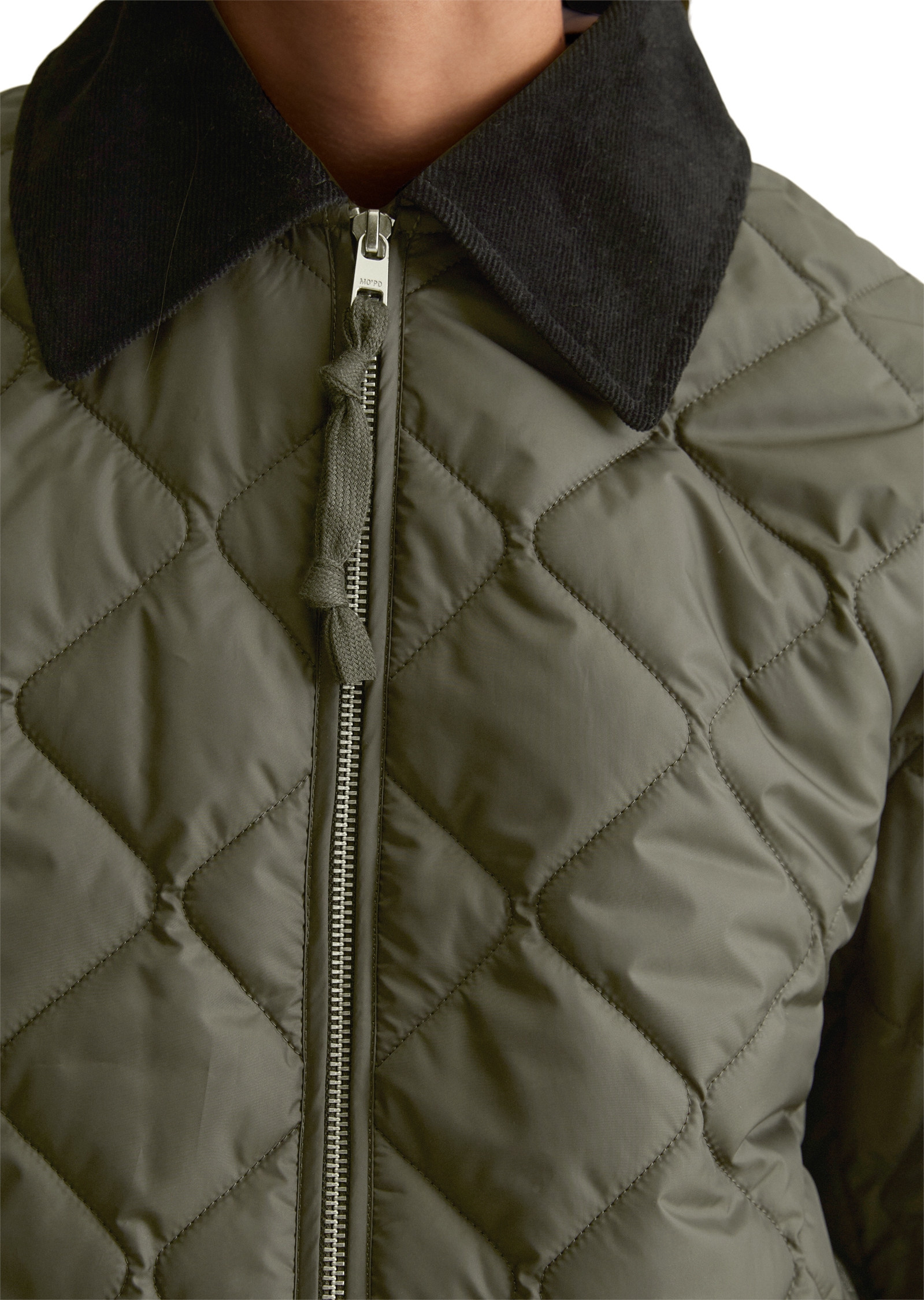 Marc O'Polo DENIM Manteau matelassé relaxed fit, 2-Wege-Reissverschluss, Cord-Kentkragen