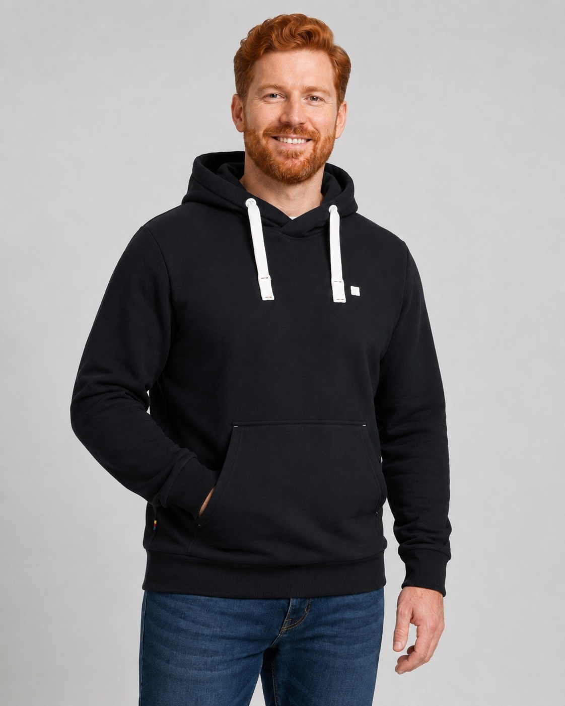 DEPROC Active Kapuzensweatshirt »LinusCMYK II MEN«, weiche Fleecejacke mit Kängurutasche

