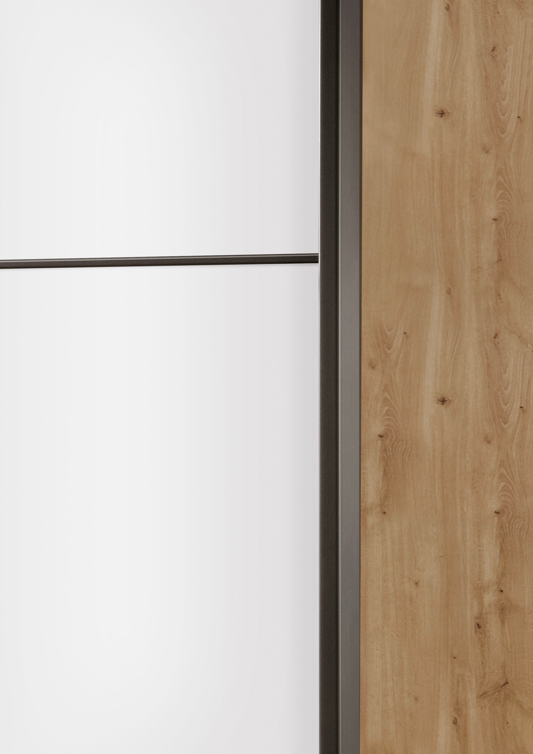 WIEMANN Armoire à portes coulissantes »Phoenix, Made in Germany, modernes Design, Highlight, Blickfang« Viele Farbkombinationen, in 4 Breiten und in 2 Höhen erhältlich,  maximaler Staurraum, inkl.Einlegeböden, Wäscheböden u. Dämpfer