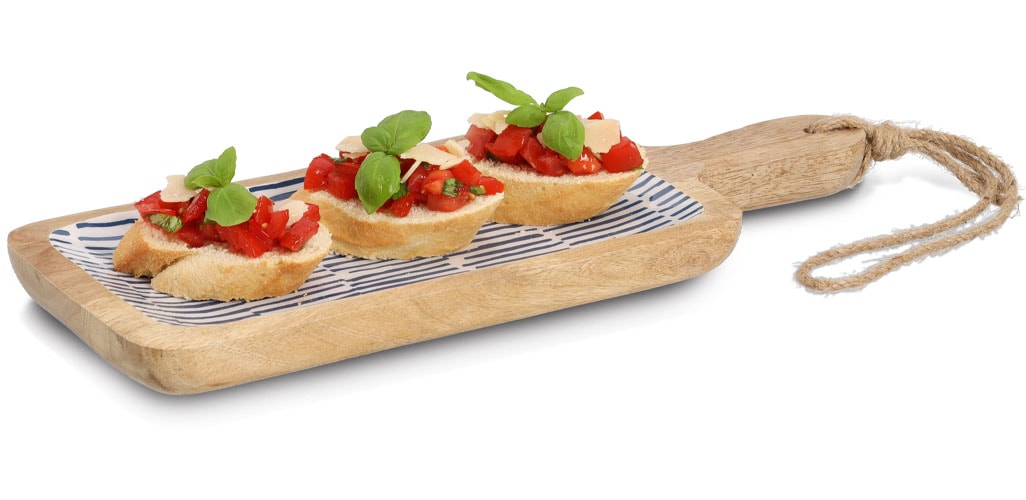 Zeller Present Planche de service »Servierplatte, Mangoholz« Kordel zum Aufhängen, Epoxidharz-Beschichtung