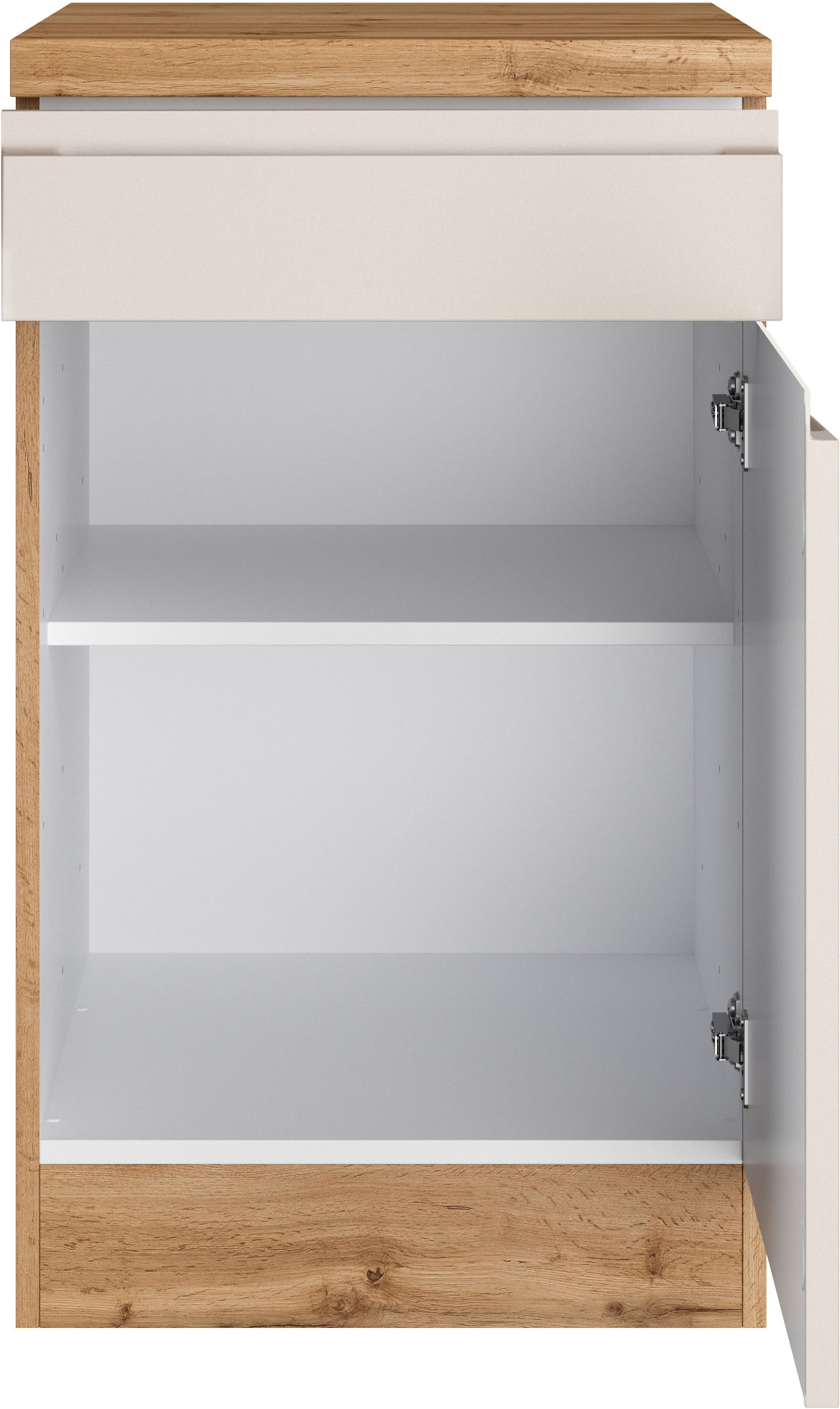 KOCHSTATION Armoire basse »KS-Virginia,neu in verbesserter Ausführung« Rangement, Softclose, avec plan de travail CPL,  largeur 50 cm, 1 porte, 1 tiroir, fonction soft-close