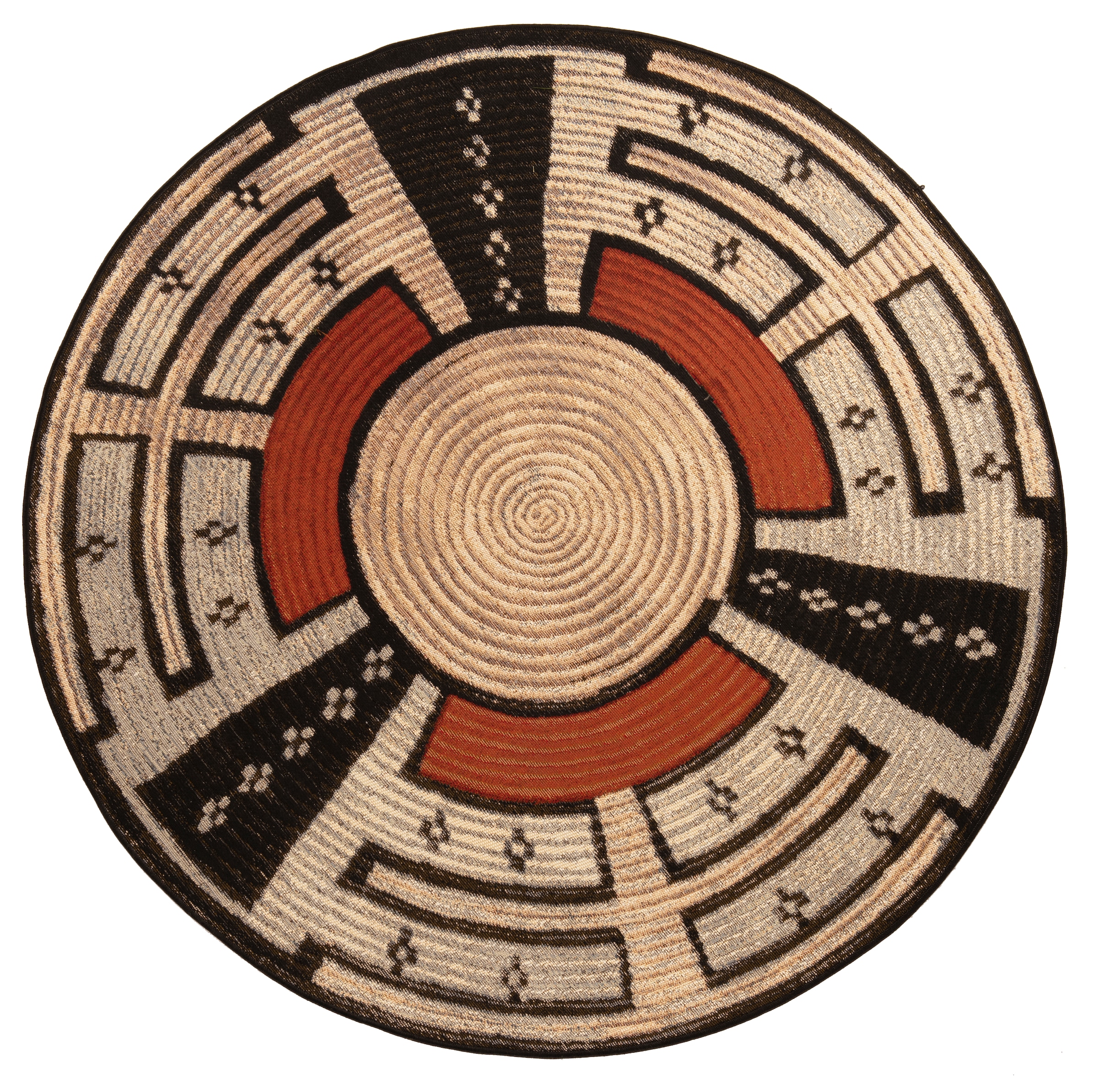Gino Falcone Tapis »Outdoor-Africa 44« Rond 5 mm Höhe tissu plat, adapté intérieur et extérieur, salon