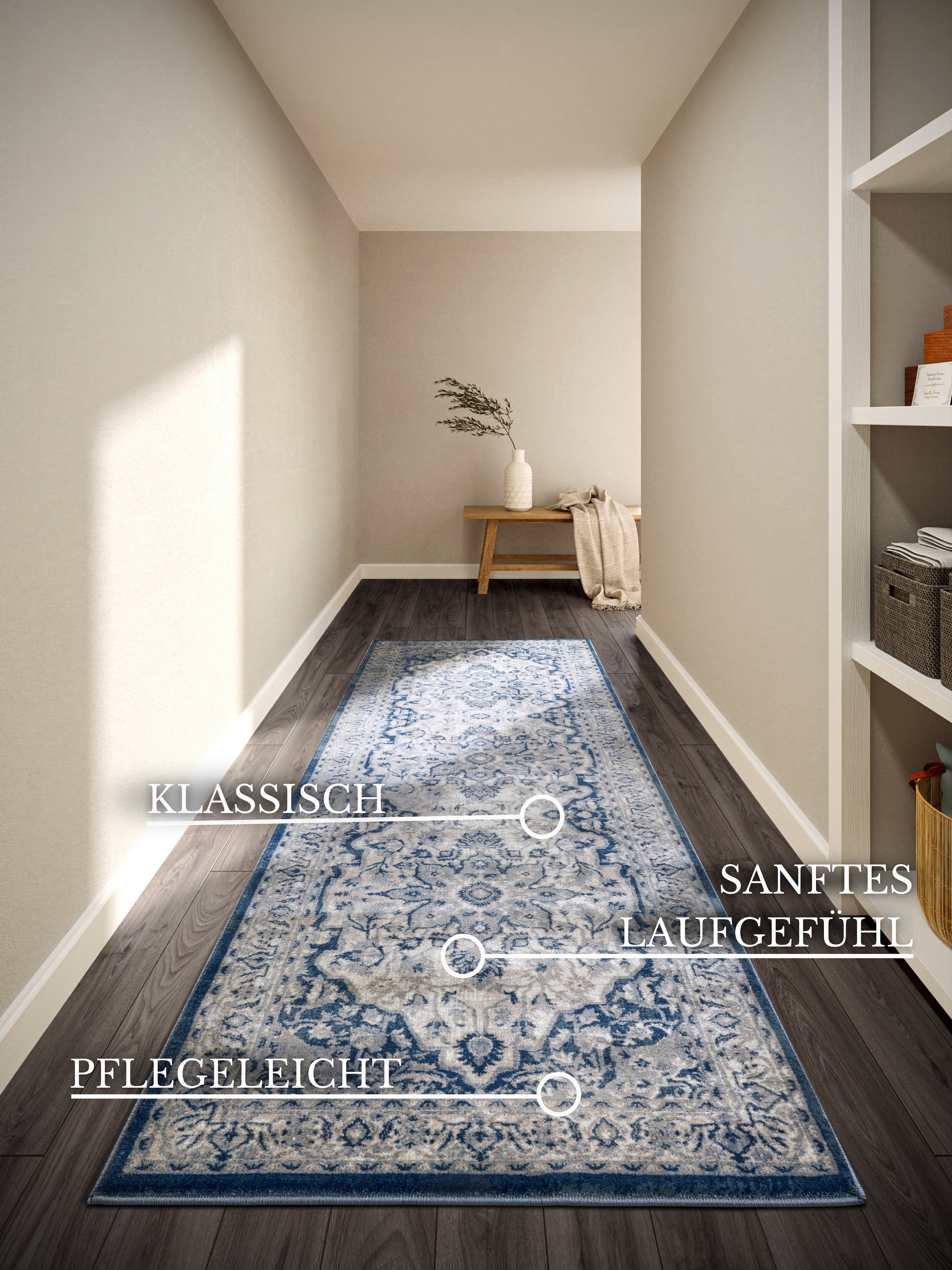 Villeroy & Boch Tapis »Gabrielle« Rectangulaire 11 mm Höhe Orientalisch, Wohnzimmer, Schlafzimmer, Klassisch, Kurzflor, Weich