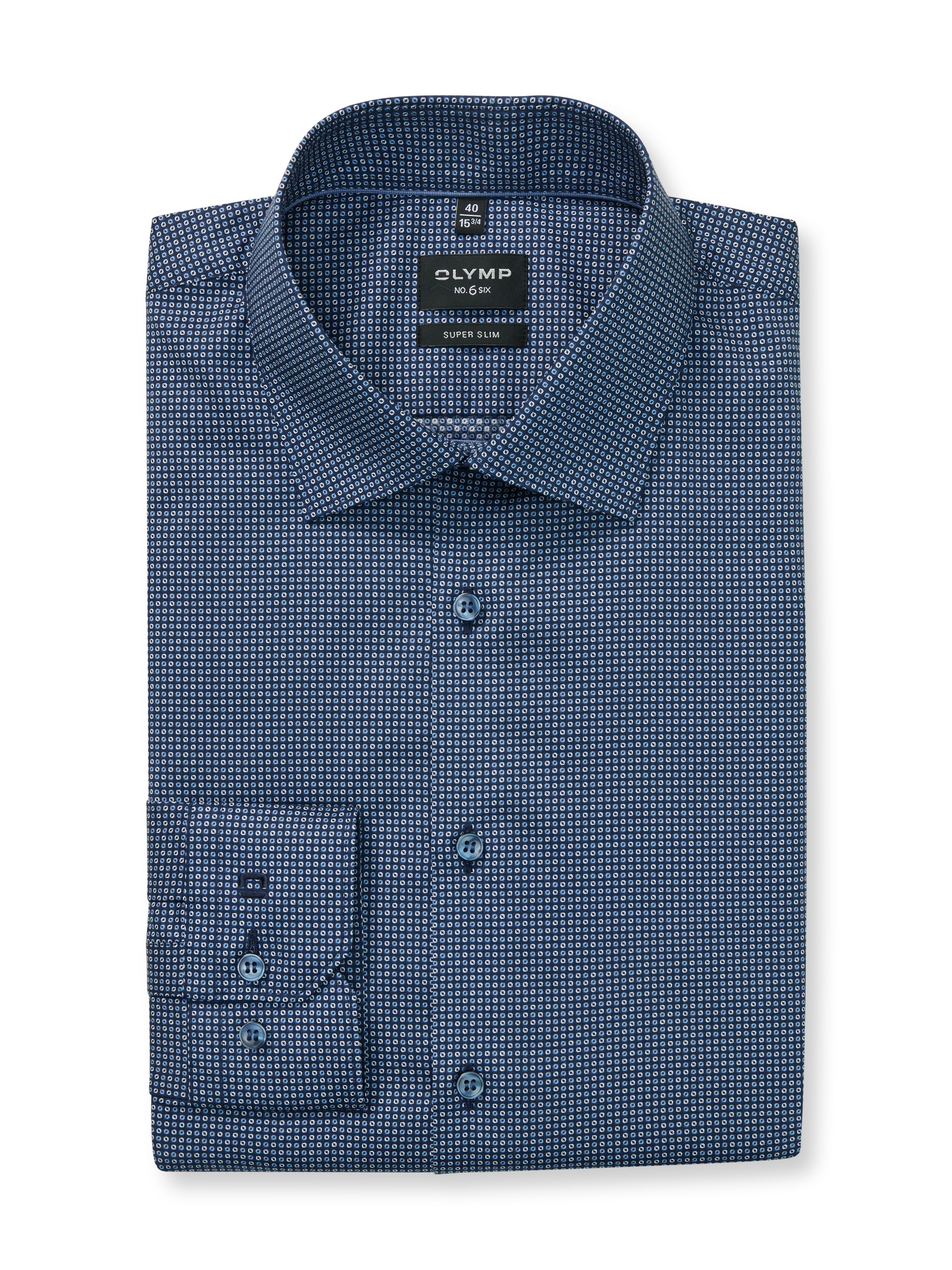 OLYMP Chemise à manches longues »No 6 six« super slim, New York Kentkragen, gemustert, Businesshemd