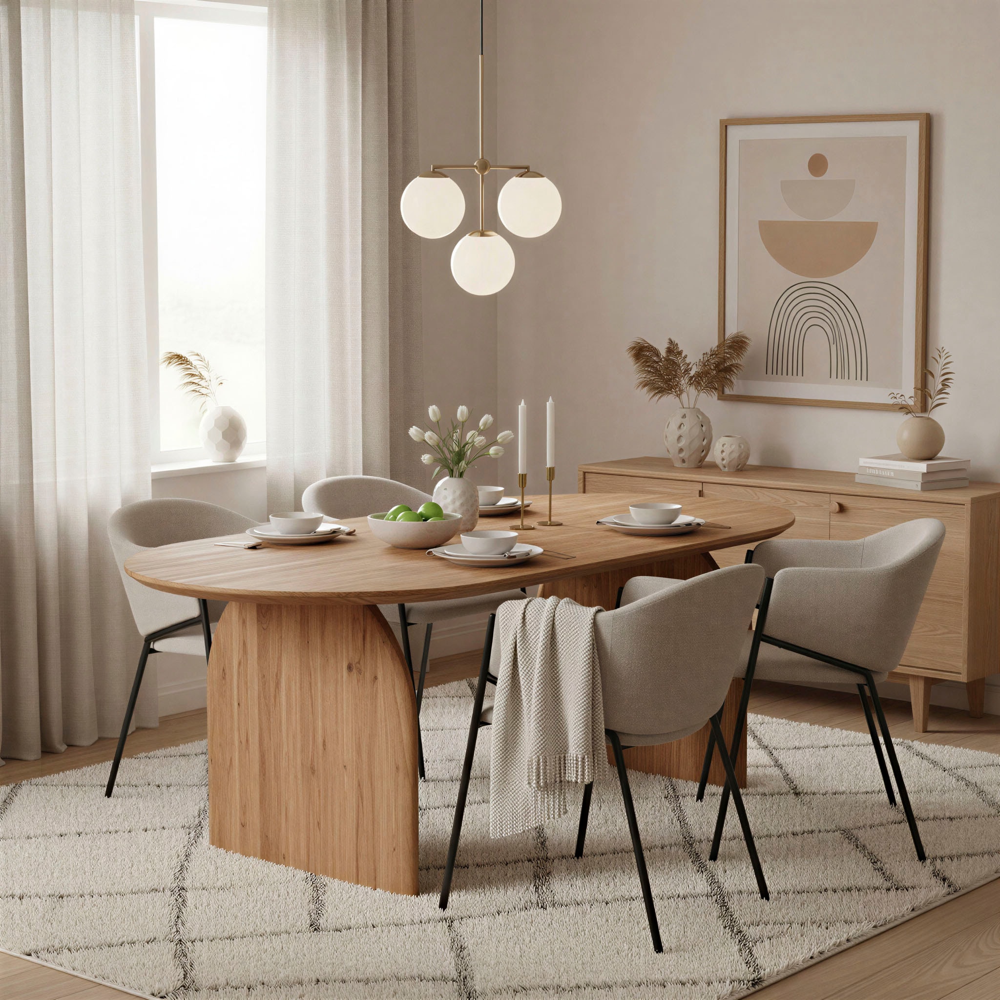 SIT Esstisch »Malmö aus Akazie 200x100 cm mit markantem Holzgestell« 1 Stk. tlg. 5 cm starke Akazienplatte mit natürlicher Maserung als Unikat