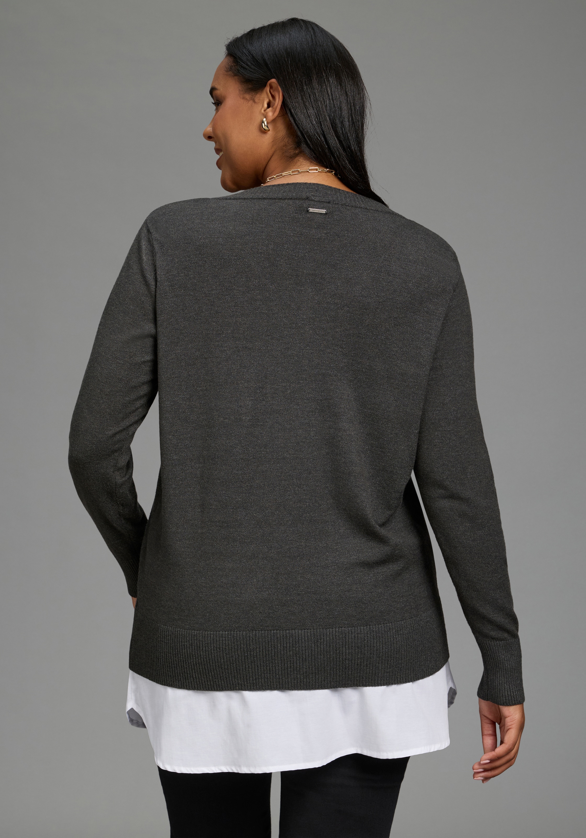 Laura Scott CURVE Longbluse »Blusenverlängerung Grosse Grössen« Packung, 2er-Pack,  femininer Stil, aus Baumwolle und Polyester, po-bedeckende Länge