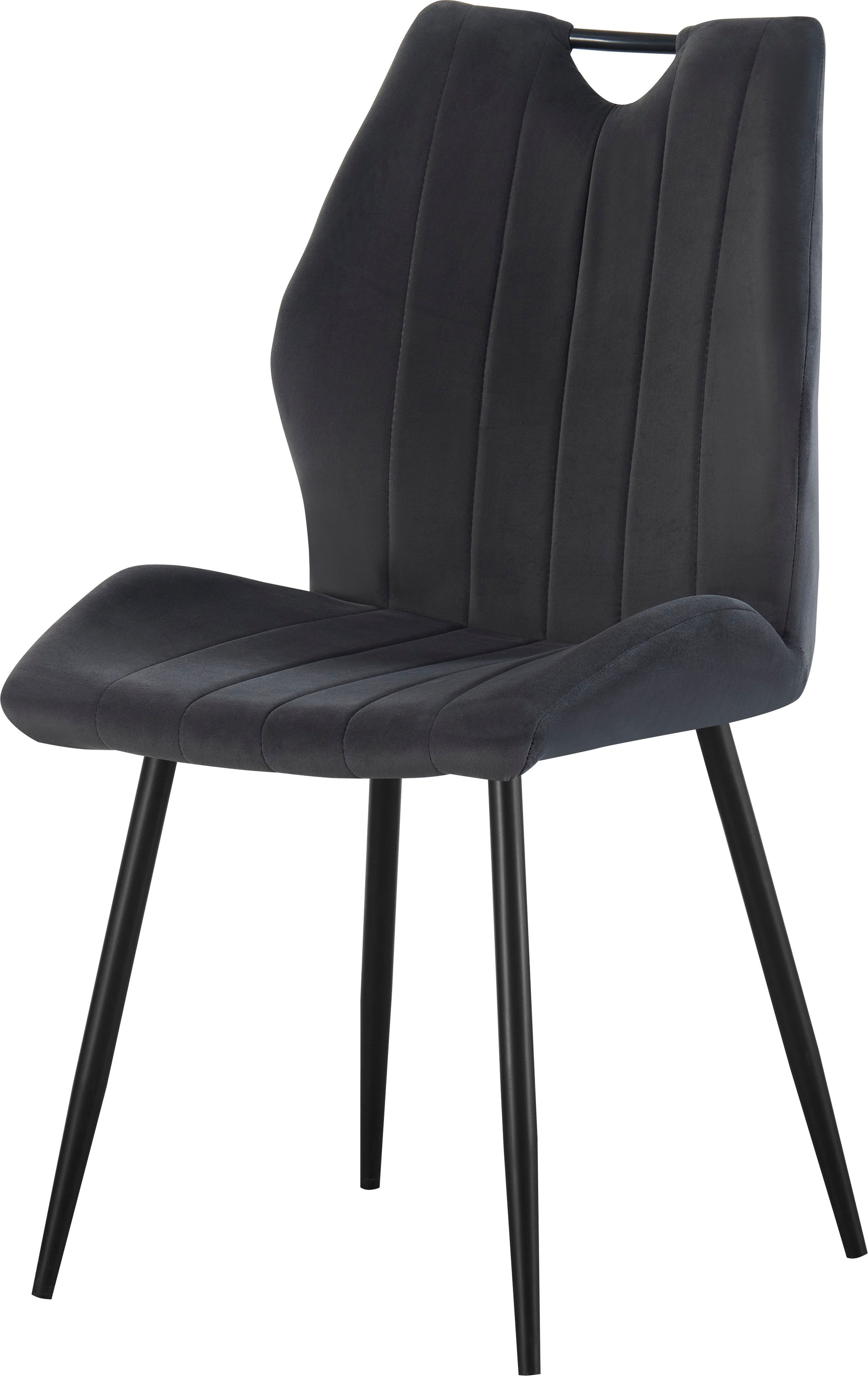 Home affaire Esszimmerstuhl »KILLAM, 2er Set, mit Metallgestell in matt schwarz« (Set) 2 Stk.in verschiedenen Farben, Belsatbarkeit pro Stuhl 120 kg, 360° drehbar