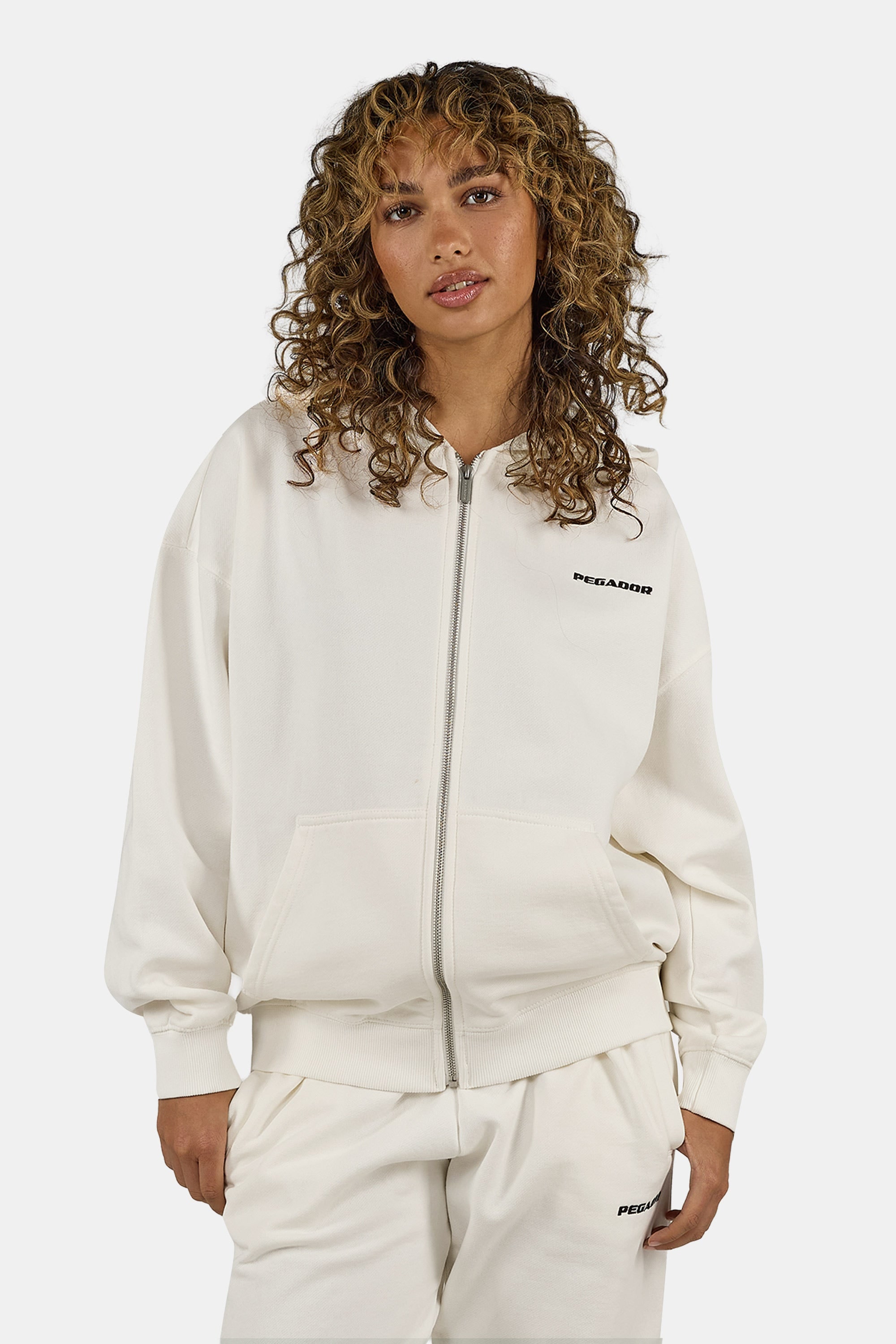 PEGADOR Sweat à capuche »Clarita Oversized Sweatjacket« mélange de coton, oversize