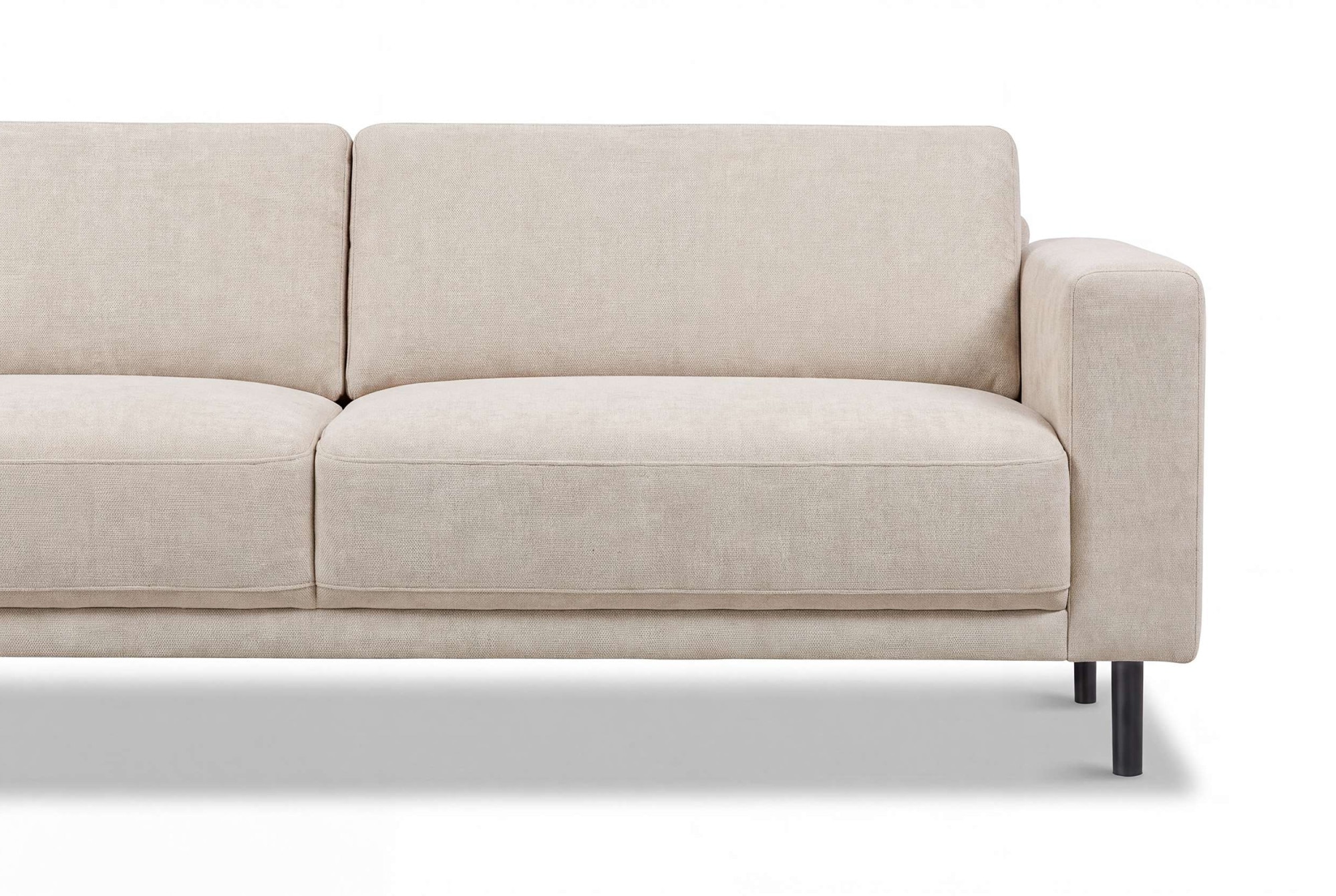 GOODproduct Canapé d'angle »Sveeva, L-Form, B.288 cm, schwarze Metallfüsse« tissu structuré durable, avec suspension ondulée, plusieurs couleurs