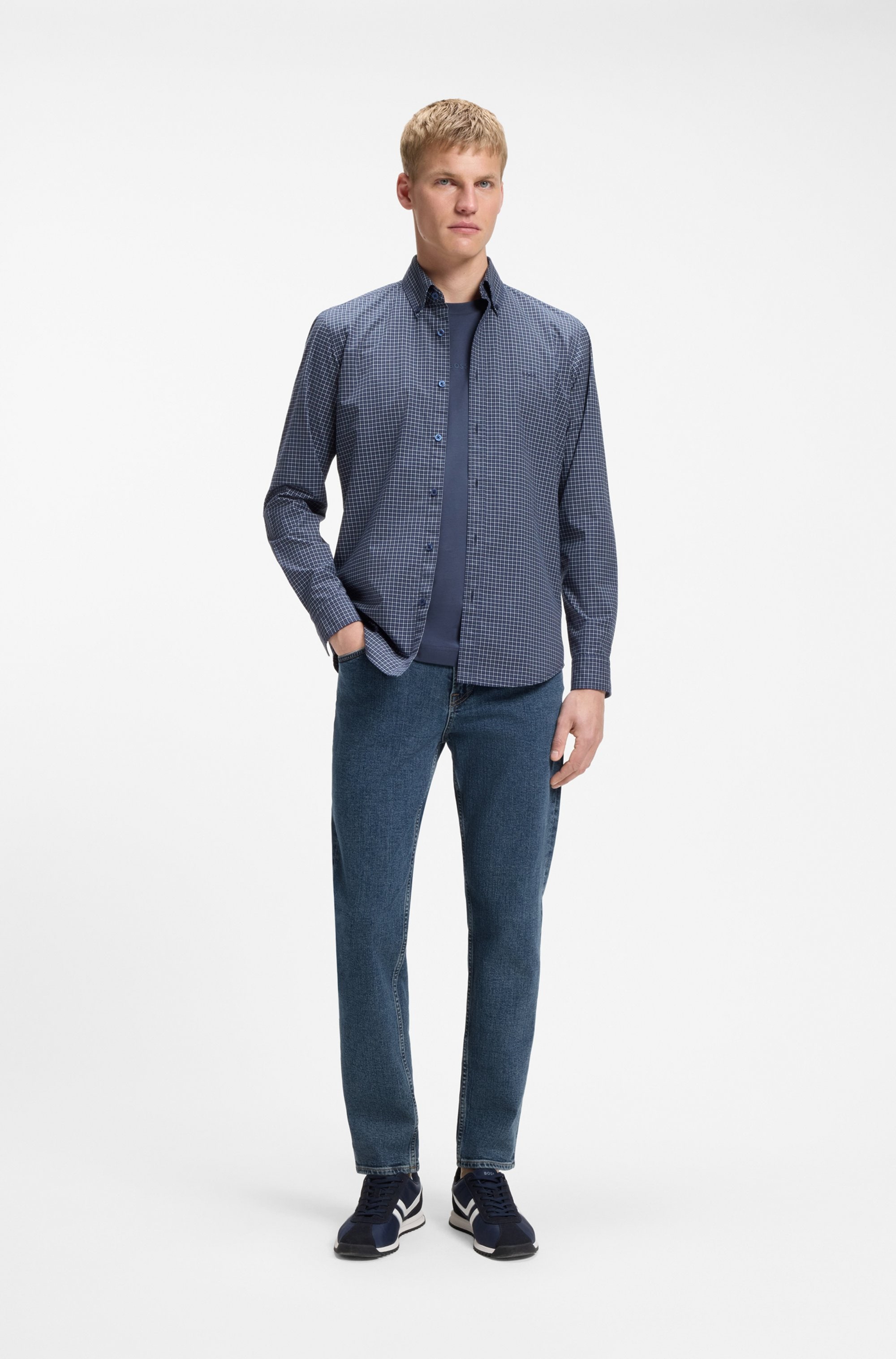 BOSS ORANGE Jeans à 5 poches »RE.MAINE« coupe regular, mélange coton, effet délavé