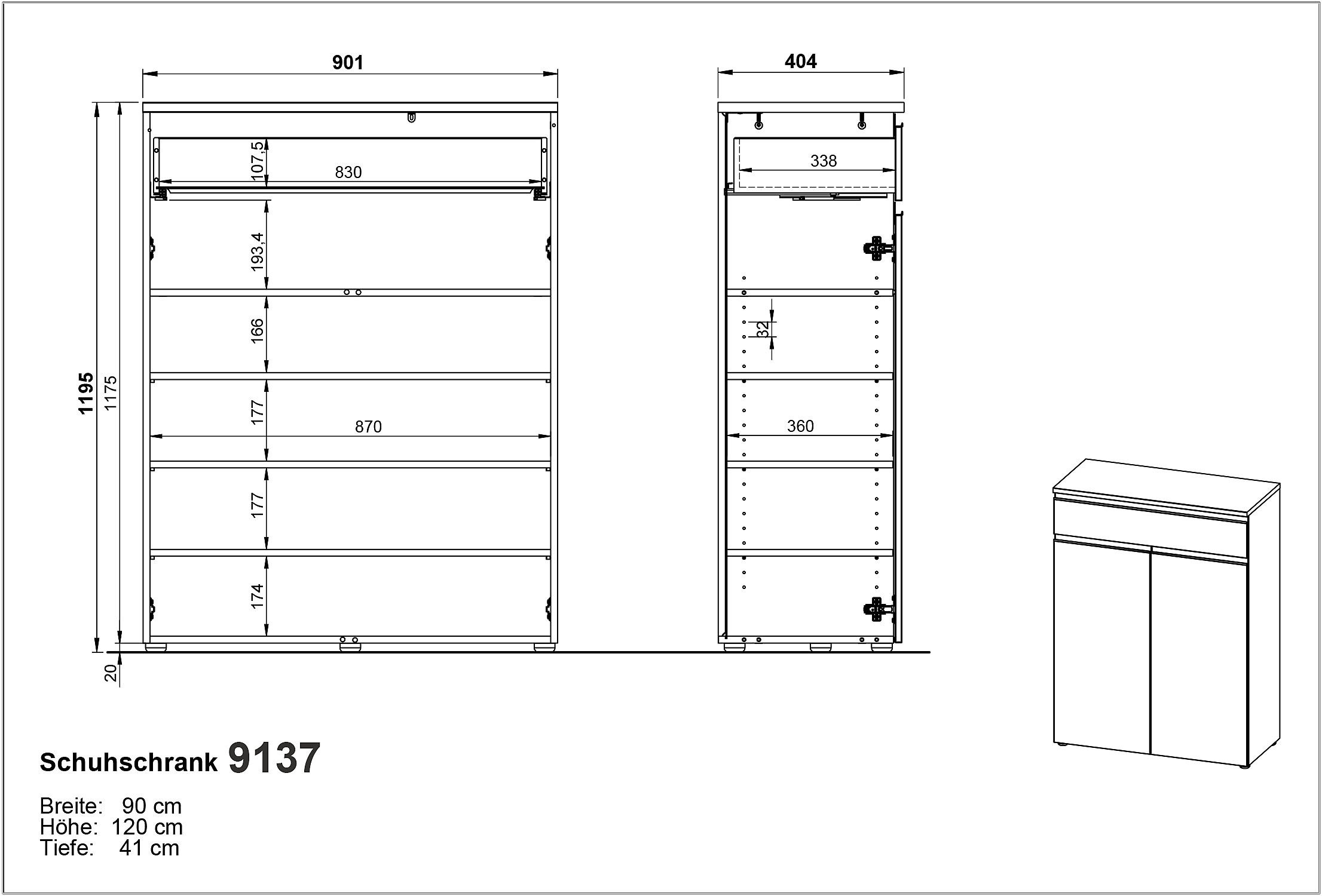 GERMANIA Armoire à chaussures »Cormano« Schuhschrank mit einem Schubkasten und zwei Türen