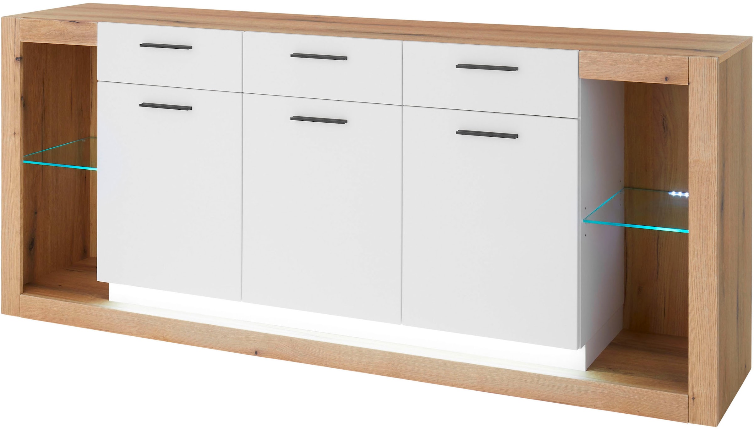 Home affaire Sideboard »Brixen, moderne Kommode, Stauraumelement in Eiche Evoke Dekor« Metallgriffe, ausreichend Stauraum, vielseitig einsetzbar