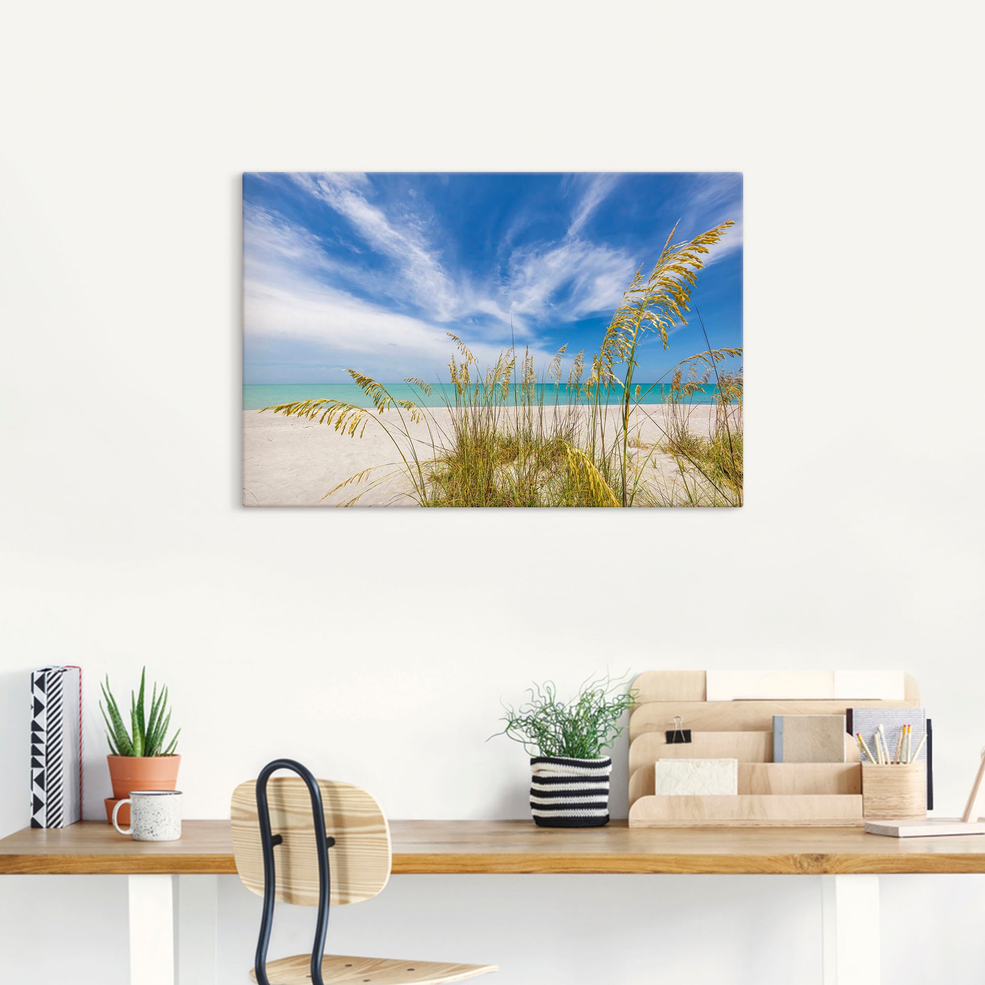 Artland Leinwandbild »Himmlische Stille am Strand« Strandbilder 1 Stk. tlg. auf Holzrahmen gespannt