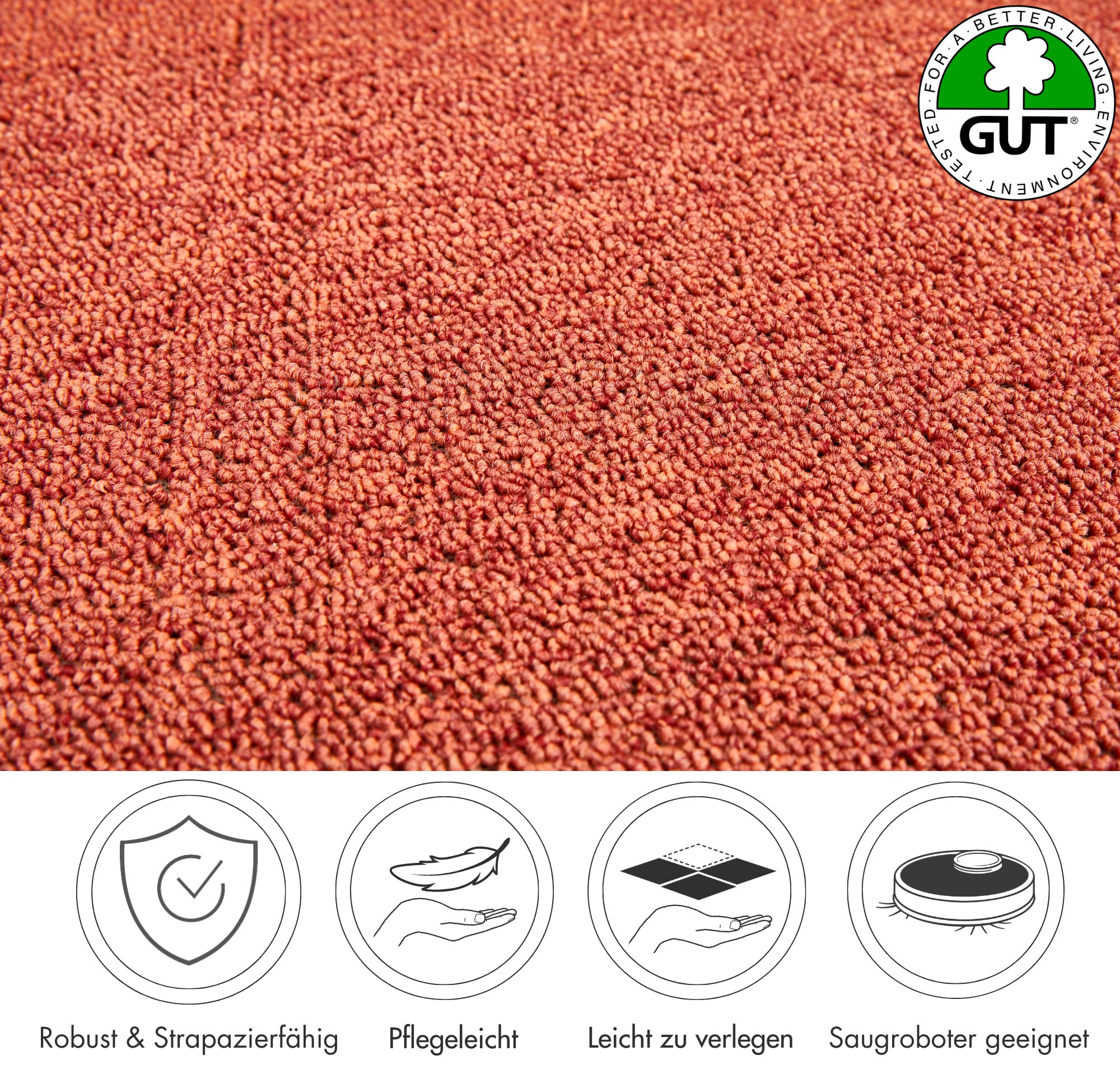 Andiamo Moquette »Rambo, Feinschlinge, Made in Netherlands« Rectangulaire 4,5 mm Höhe meliert, Breite 400 cm oder 500 cm, strapazierfähig & pflegeleicht