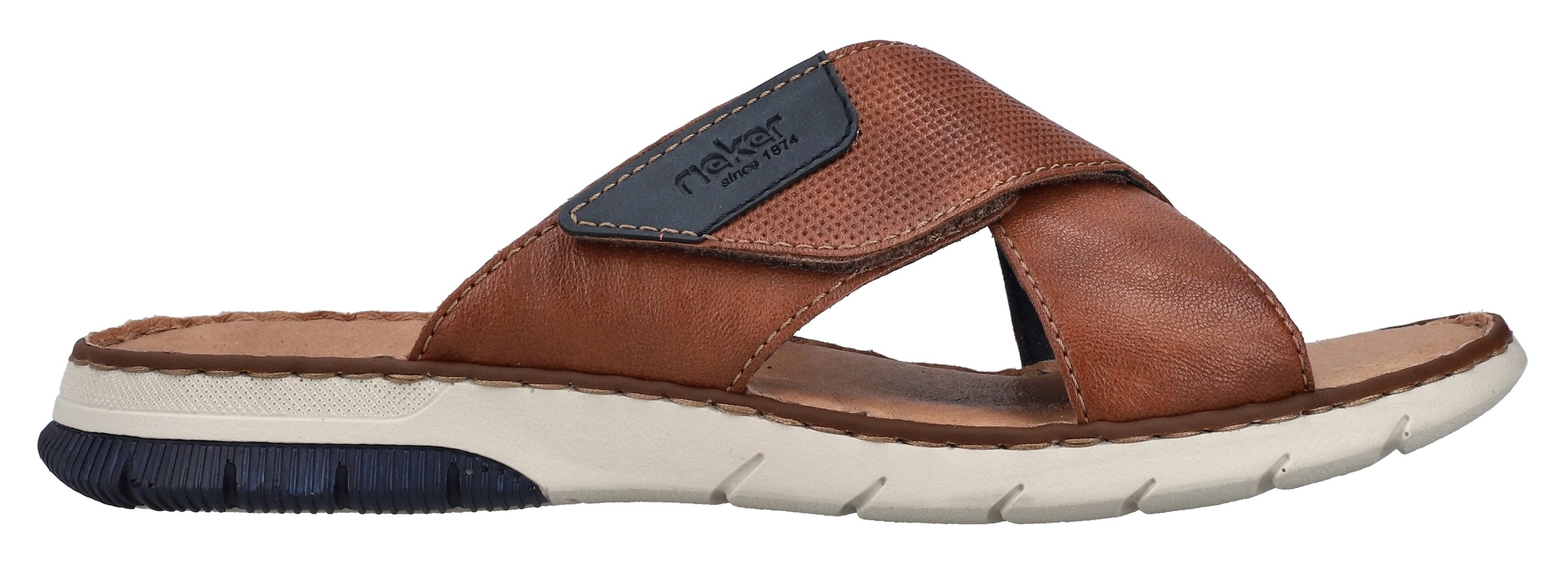 Rieker Pantolette  , Sommerschuh, Schlappen, Klettschuh, mit Klettriemchen