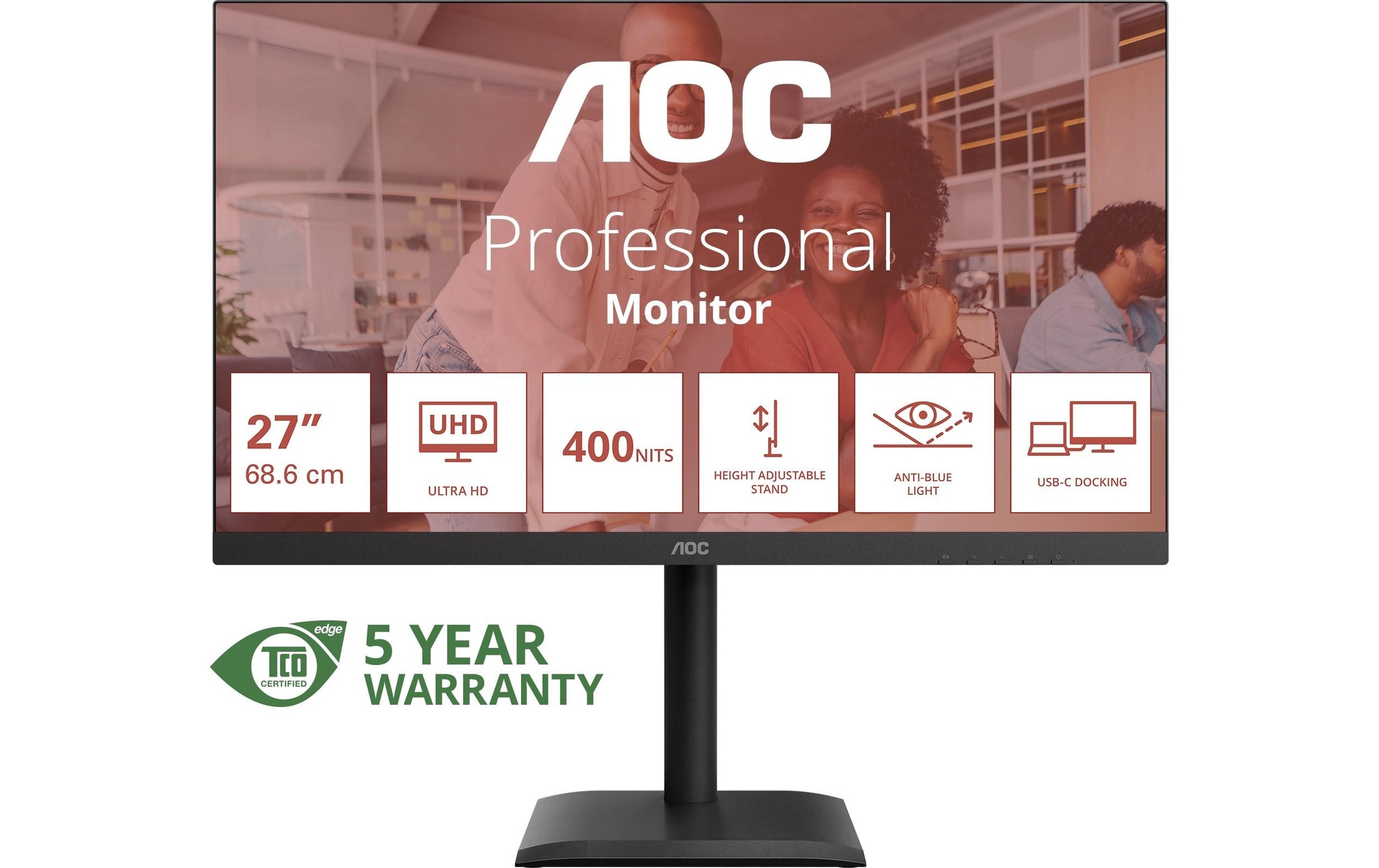 AOC Moniteur LED »U27E4CV« 68,58 cm/27 ″  3840 x 2160 px 60 Hz