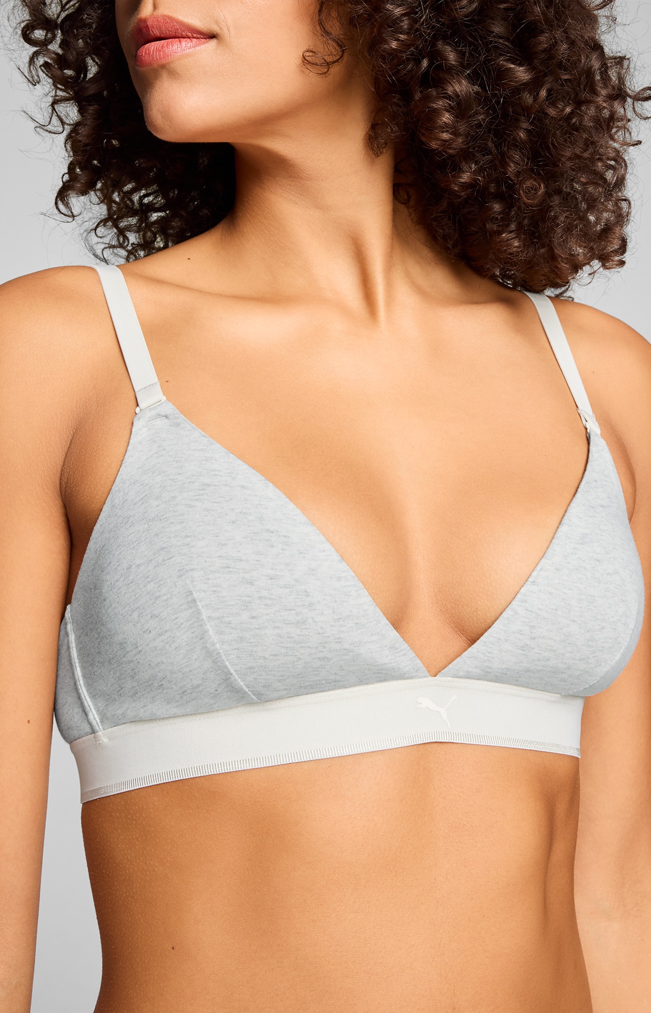 PUMA Brassière »PUMA WOMEN COTTON TRIANGLE BRALETTE 1P« coques rembourrées amovibles pour un look ajustable