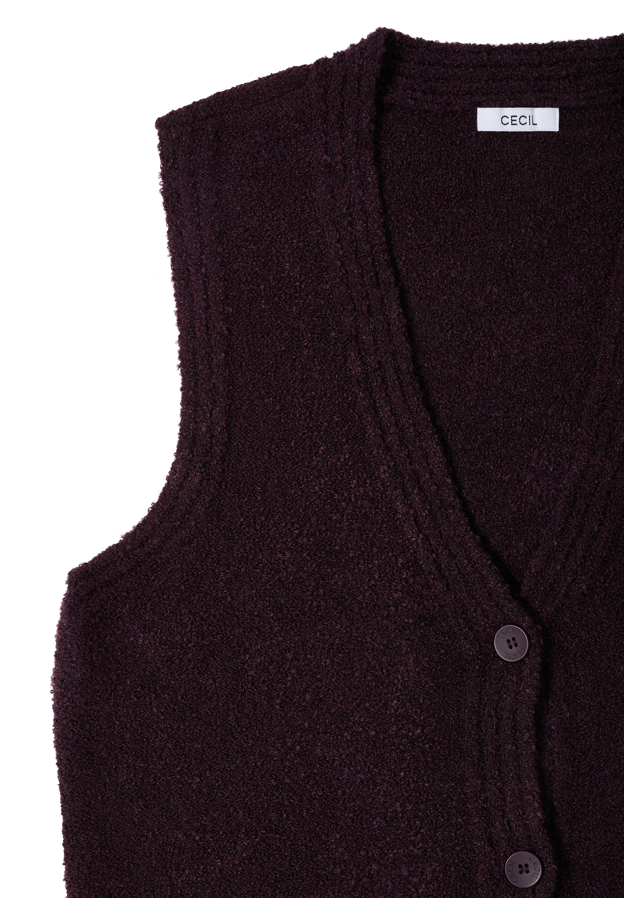 Cecil Gilet tricoté mit Bouclé-Struktur und V-Ausschnitt