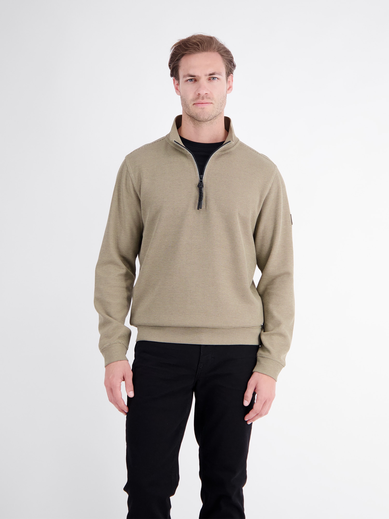 LERROS Sweat-shirt »Hochwertiger Troyer aus Mischgewebe mit feiner Rippstruktur«
