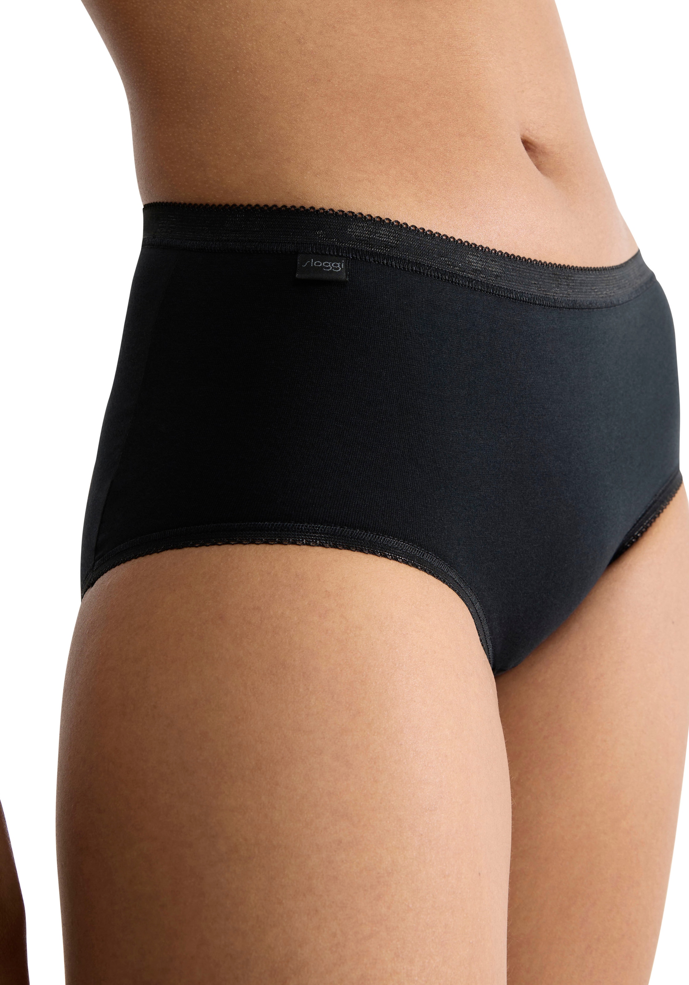 sloggi Midislip »Basic+« 3er Pack,  Baumwolle, klassischer Stil, bequem, mittelhoher Bund, Softnähte
