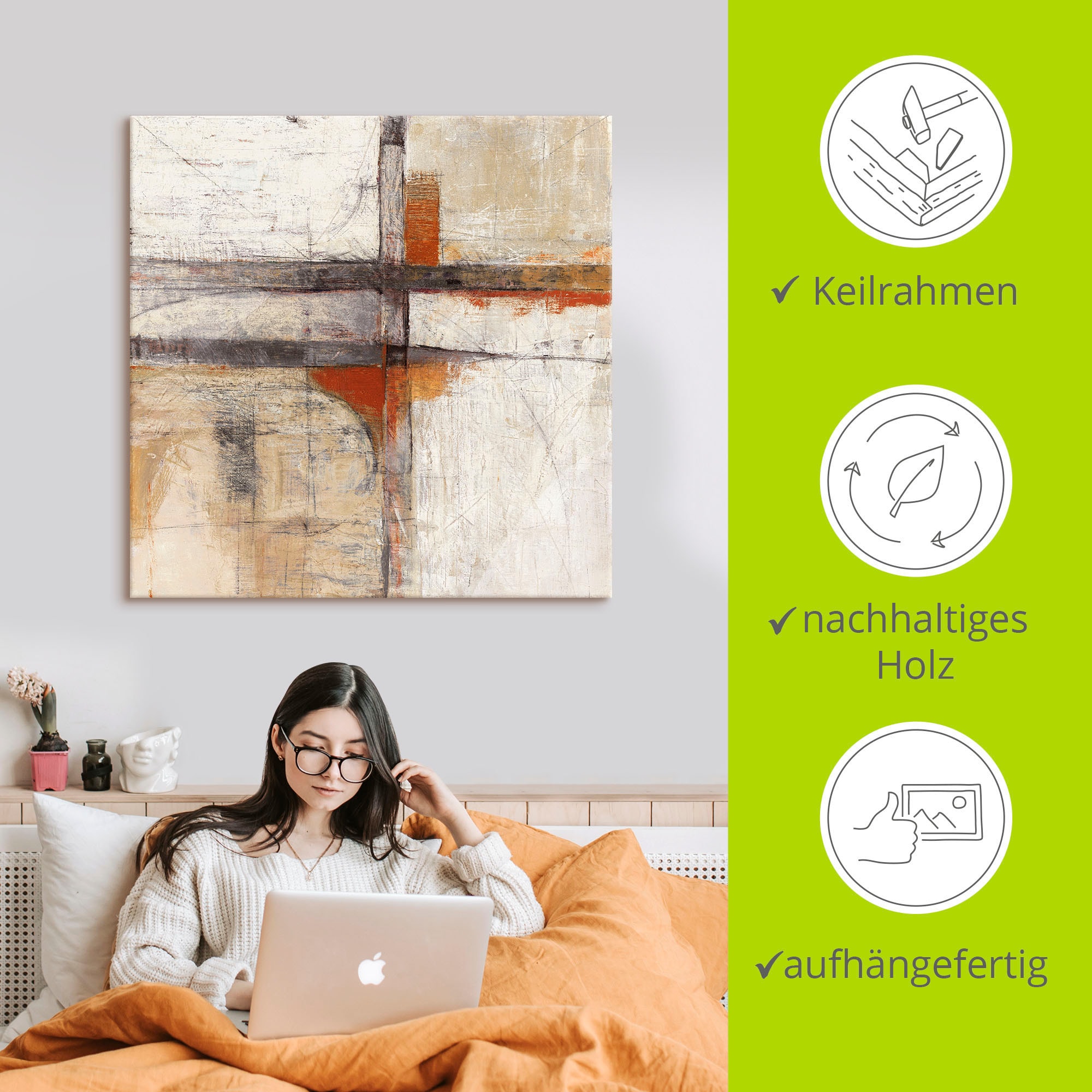 Artland Leinwandbild »Sicht II« Muster 1 Stk. tlg. auf Holzrahmen gespannt