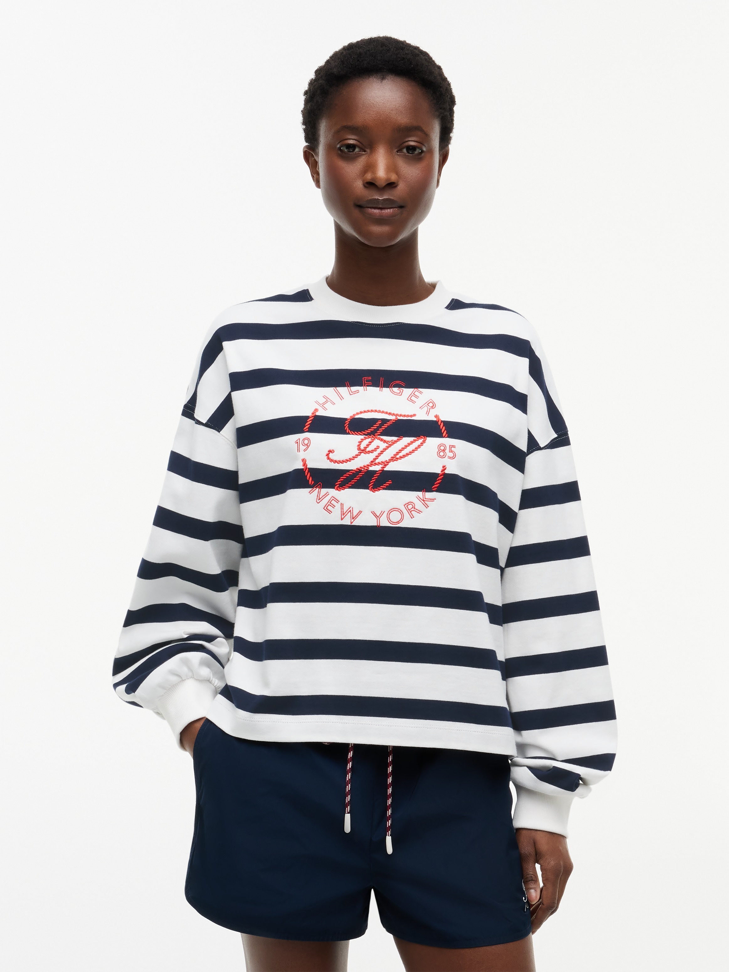 Tommy Hilfiger Sweatshirt »TH ROUNDAL C-NK RLX LONGSLEEVE«, Baumwolle, relaxed fit
