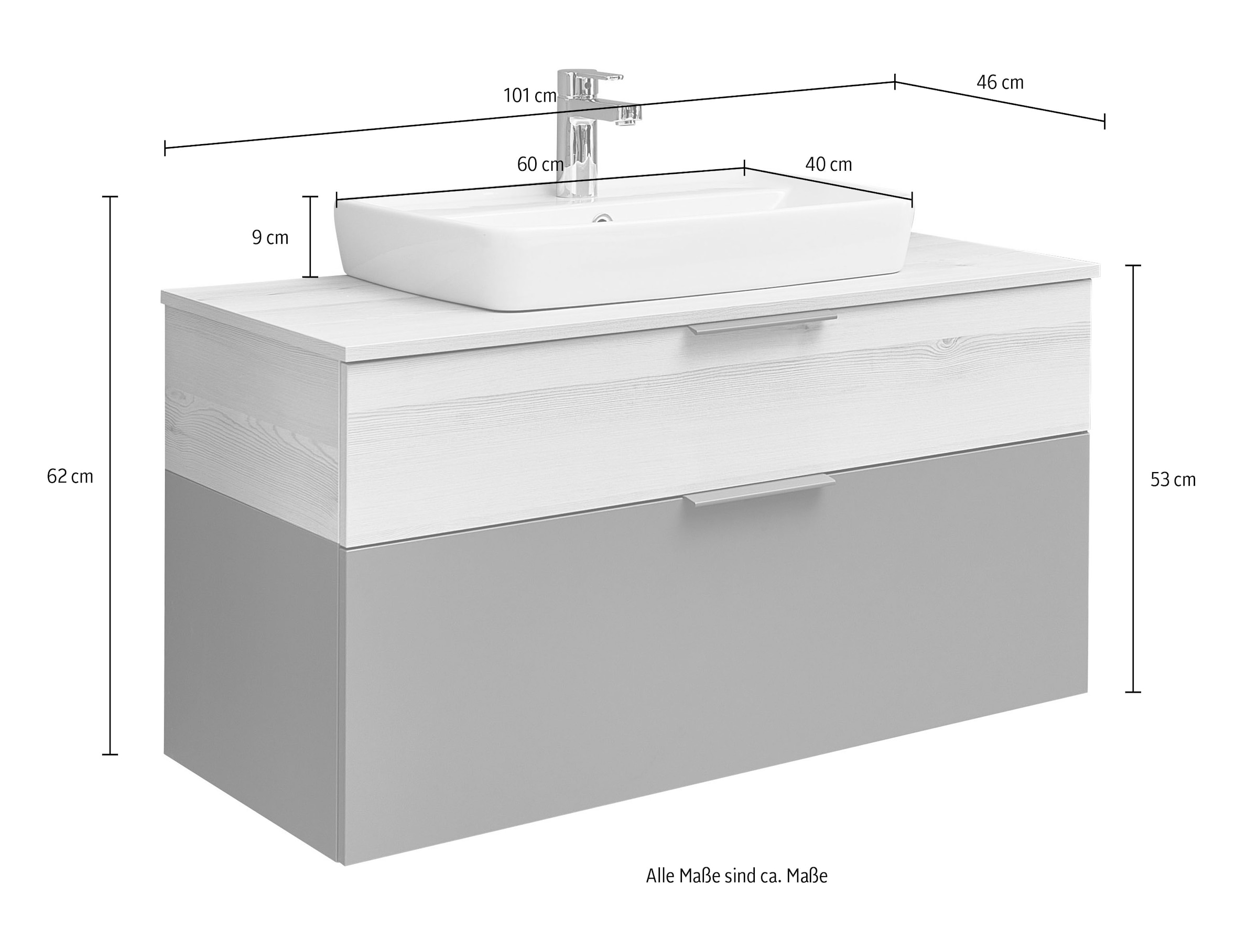 Saphir Ensemble de meubles de salle de bain »2-teilig mit Soft-Close Auszügen« 2 cuis tlg.