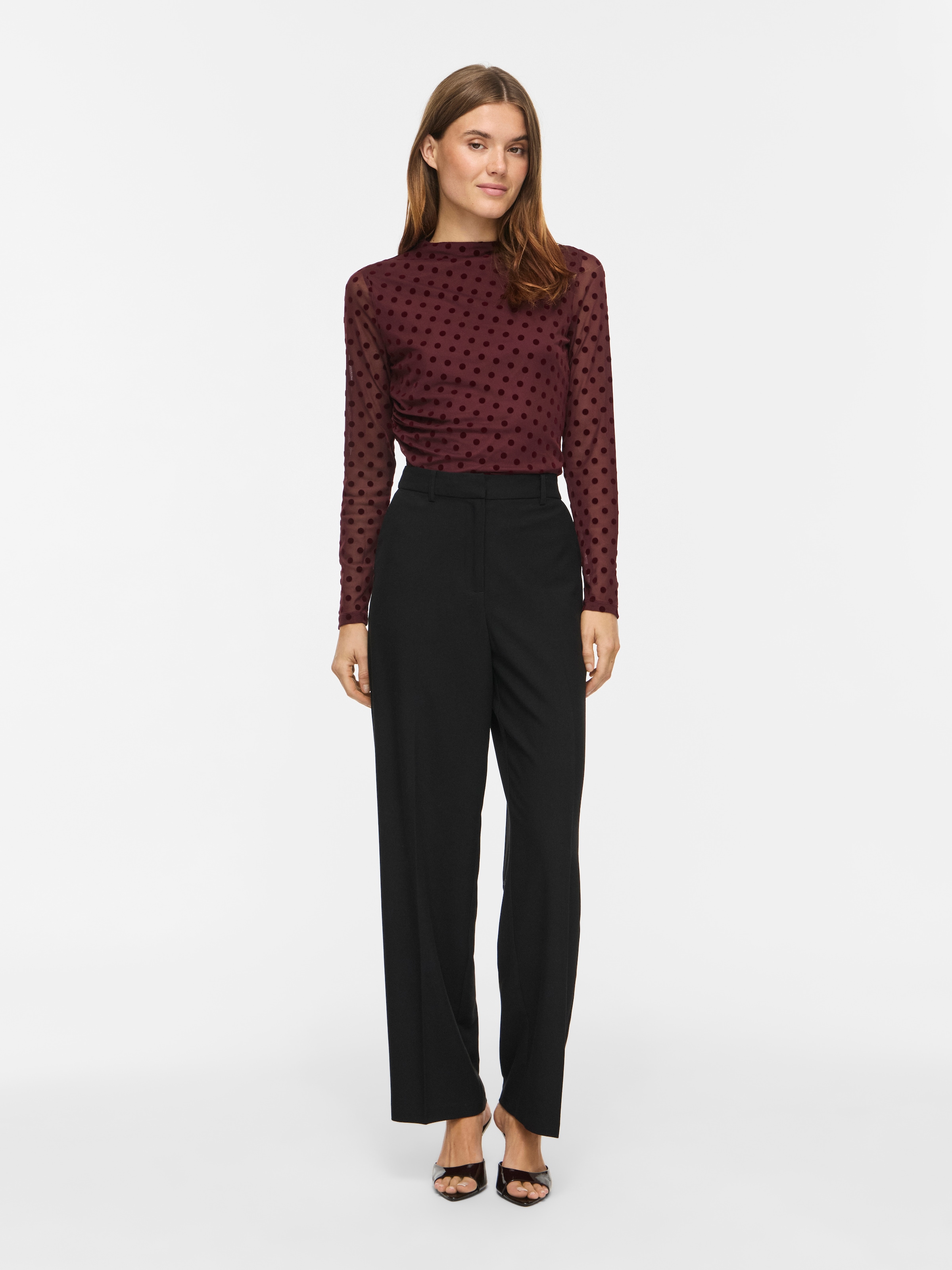 Vila T-shirt à manches longues »VIRIKKE L/S FUNNEL NECK TOP - NOOS« mélange de matières, coupe ajustée