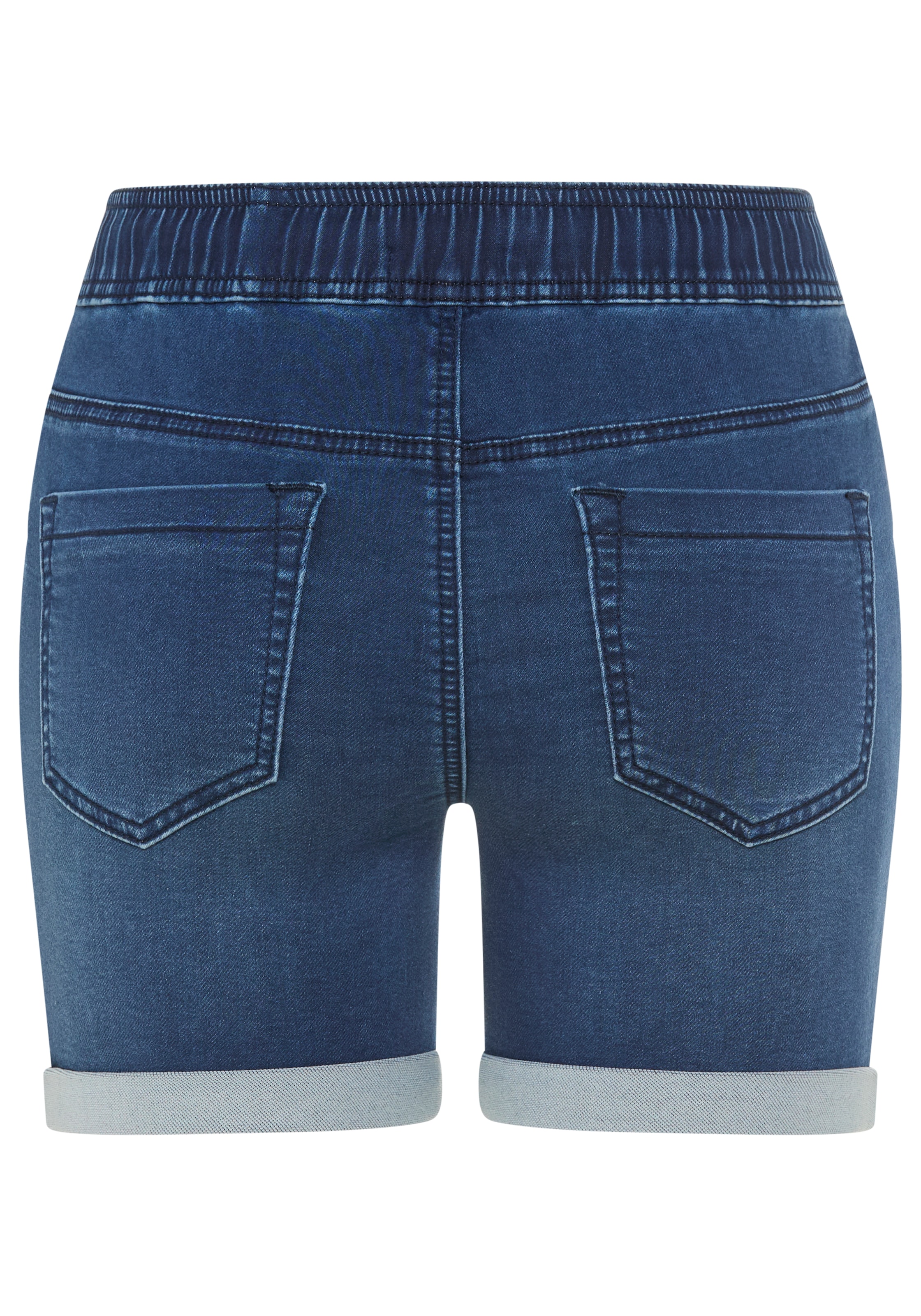 Arizona Jeansshorts figurnah, normale Leibhöhe, mit Bindebändern am Bund