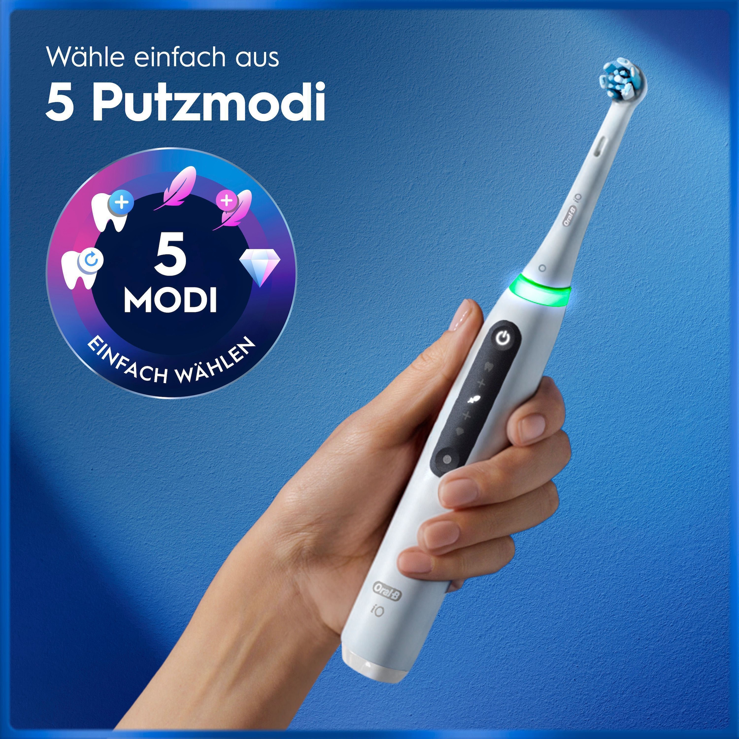 Oral-B Brosse à dents électrique »Oral-B iO Series 5« 1 cuis Aufsteckbürsten Batterie longue durée | Étui de voyage | Support pour brosse interchangeable