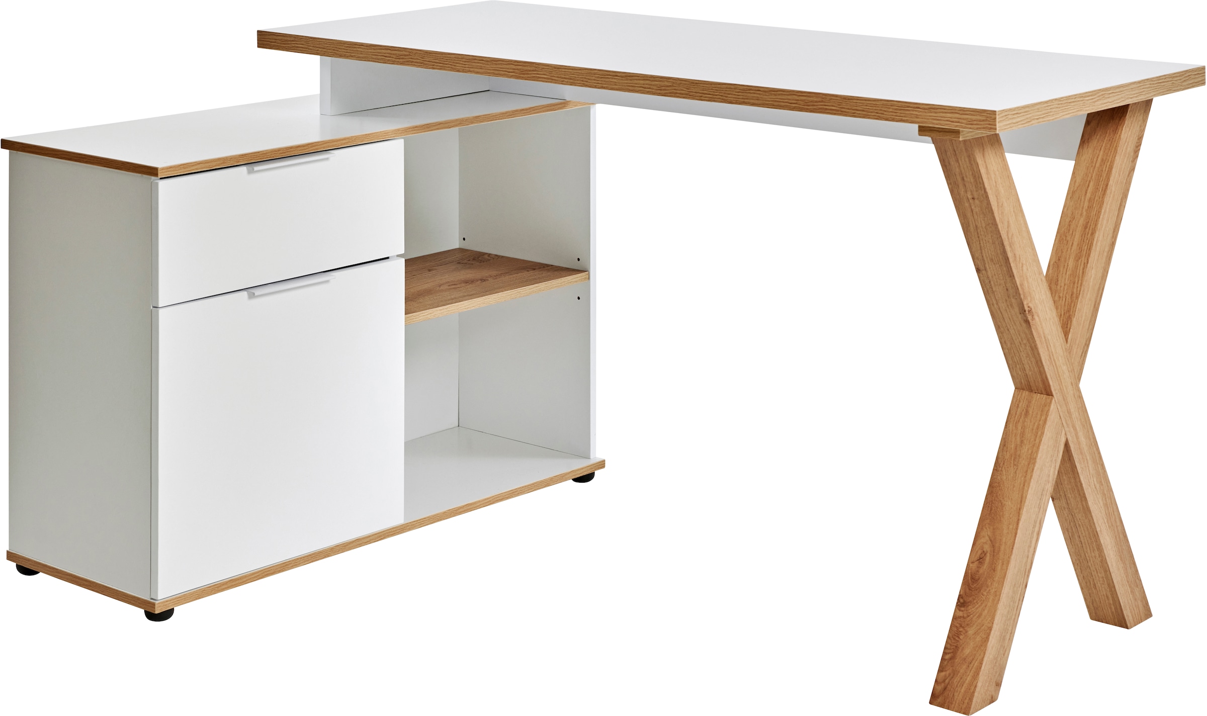 Jahnke Bureau d'angle »X-CLUB C 40 E« 1 cuis tlg. bureau d'angle, montage réversible, piètement en X