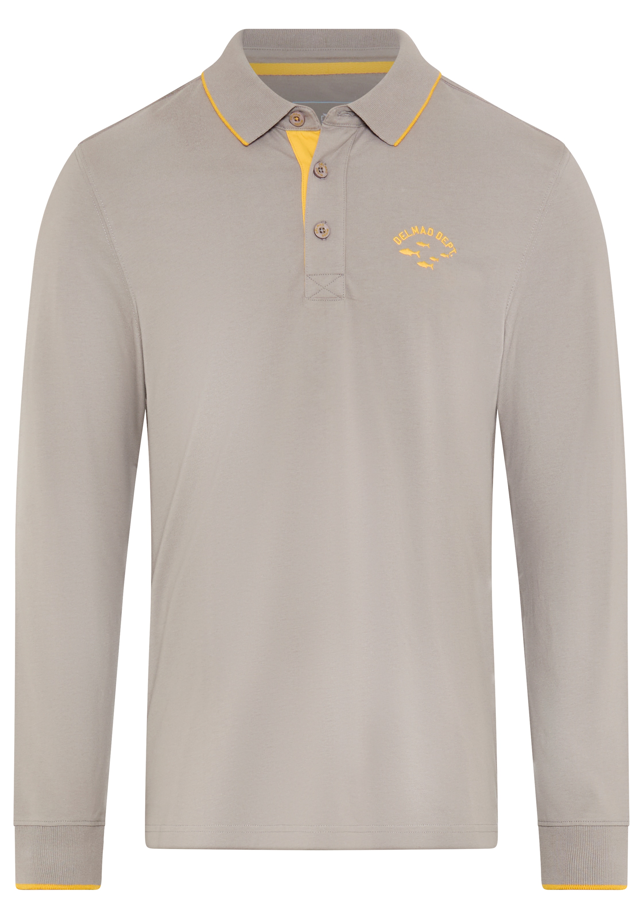 DELMAO Poloshirt Normal geschnittene Passform, mit Langarm