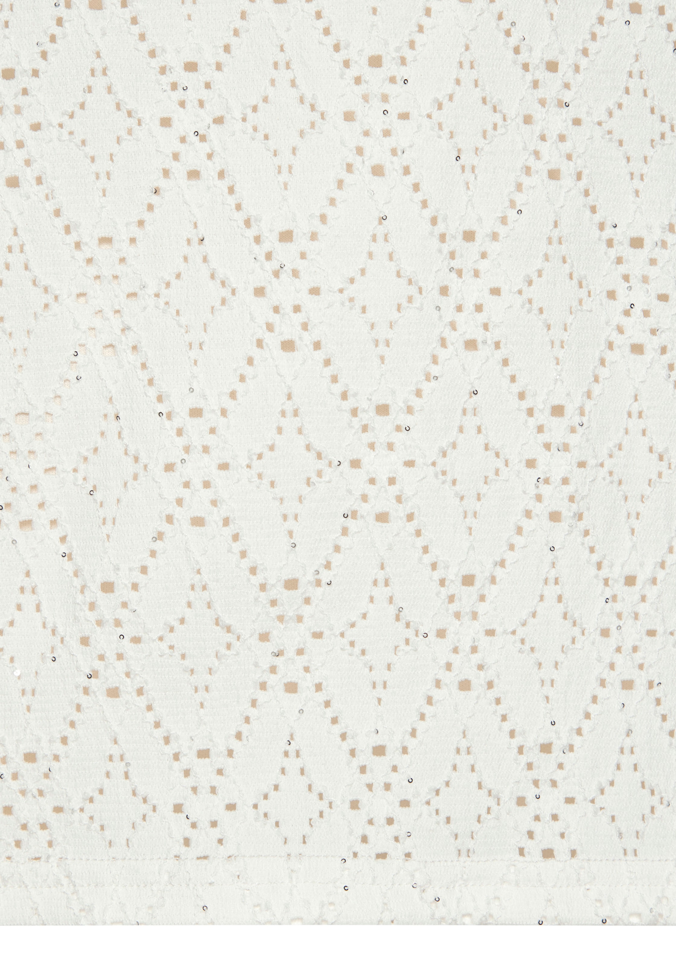 LASCANA Shirt à col rond »mit funkelnden Pailetten« aus hochwertiger Ajour-Qualität