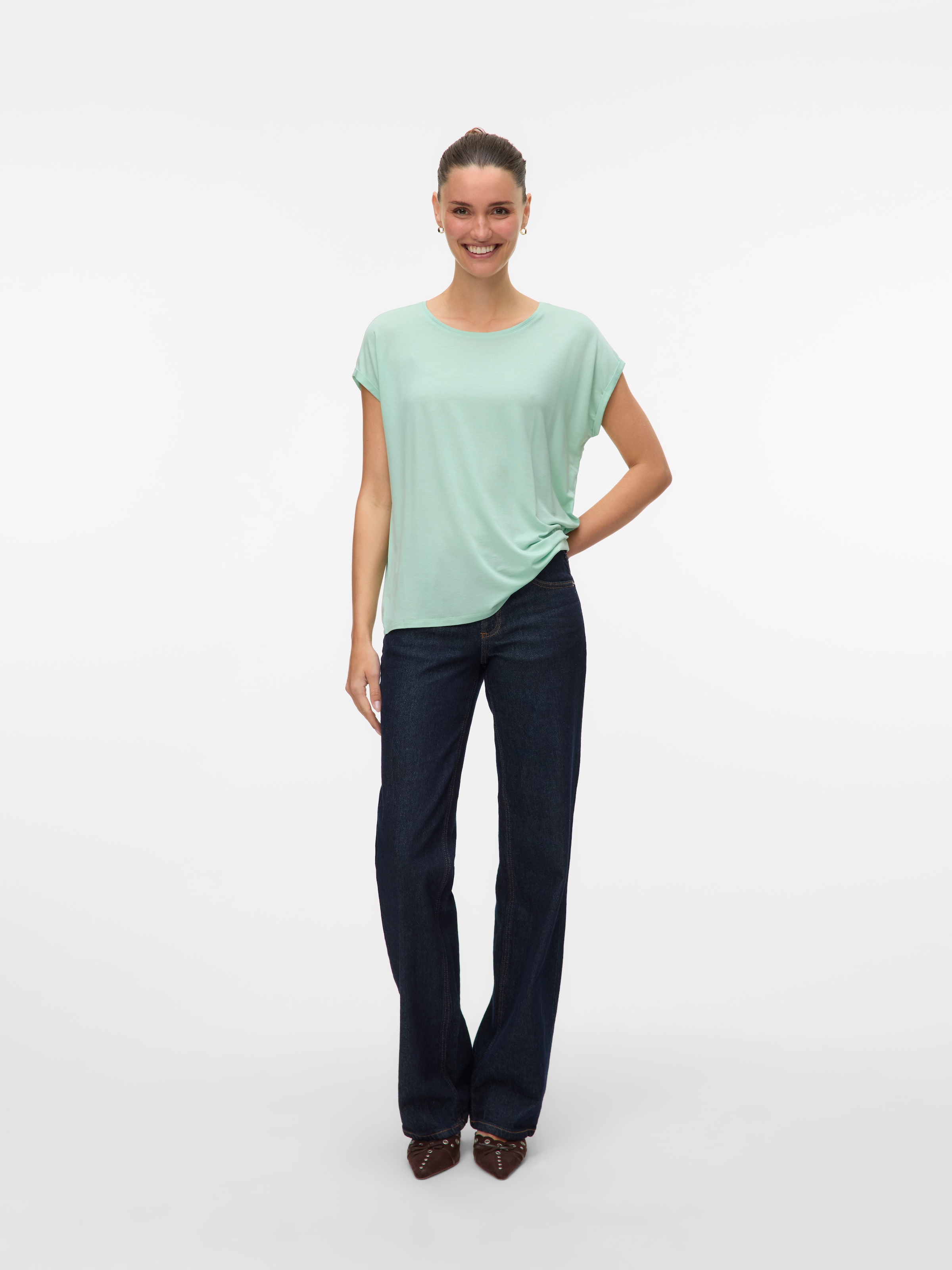 Vero Moda Shirt à col rond »VMAVA PLAIN SS TOP GAJRS NOOS«
