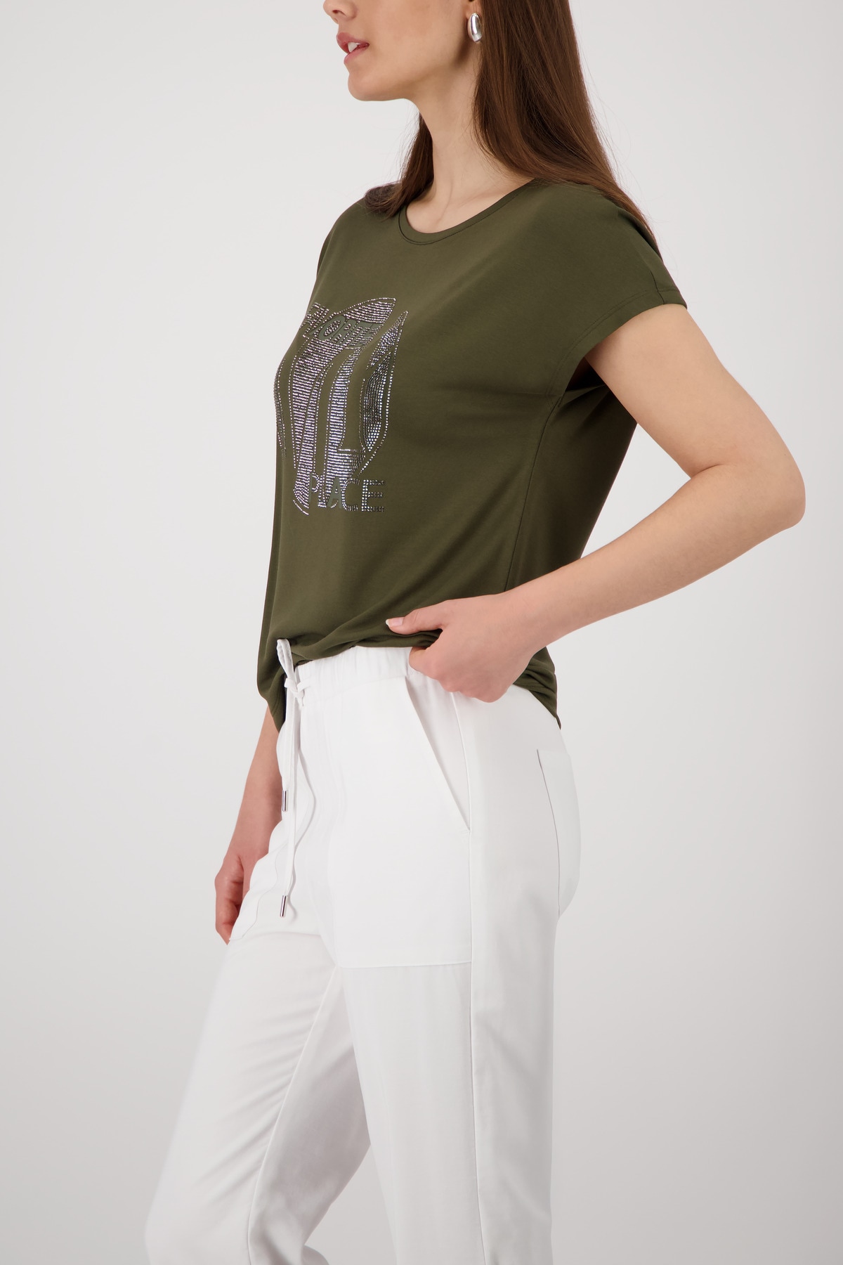 Monari T-shirt »Shirt Schmuck« Regular fit mit Strasssteinen
