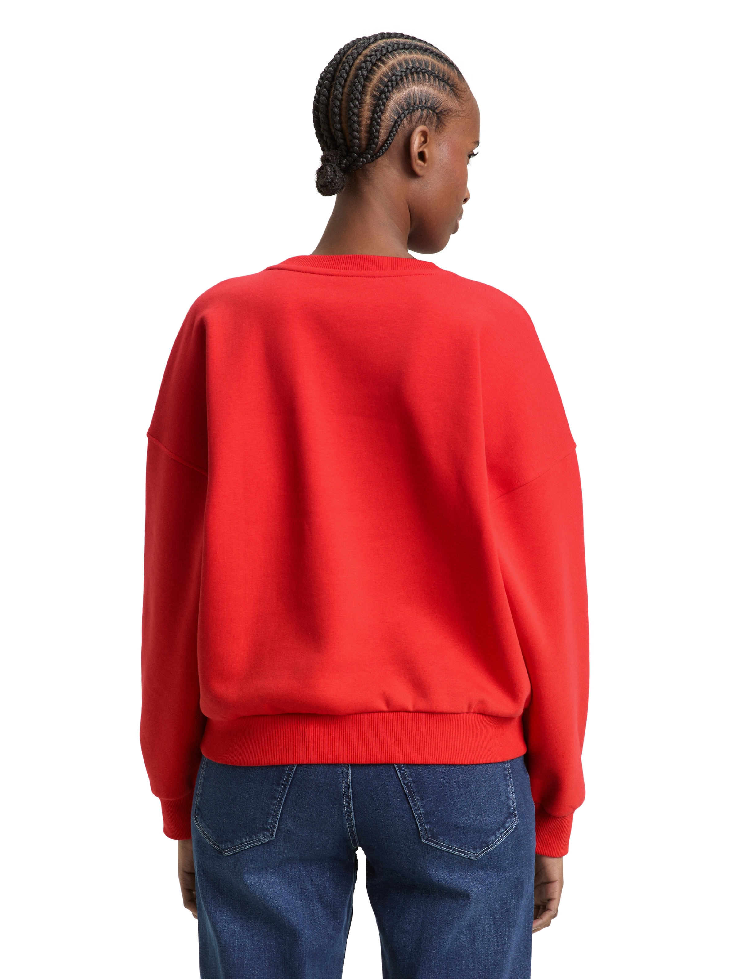 TOM TAILOR Denim Sweatshirt , Rundhals, bequeme Passform, bedruckt
