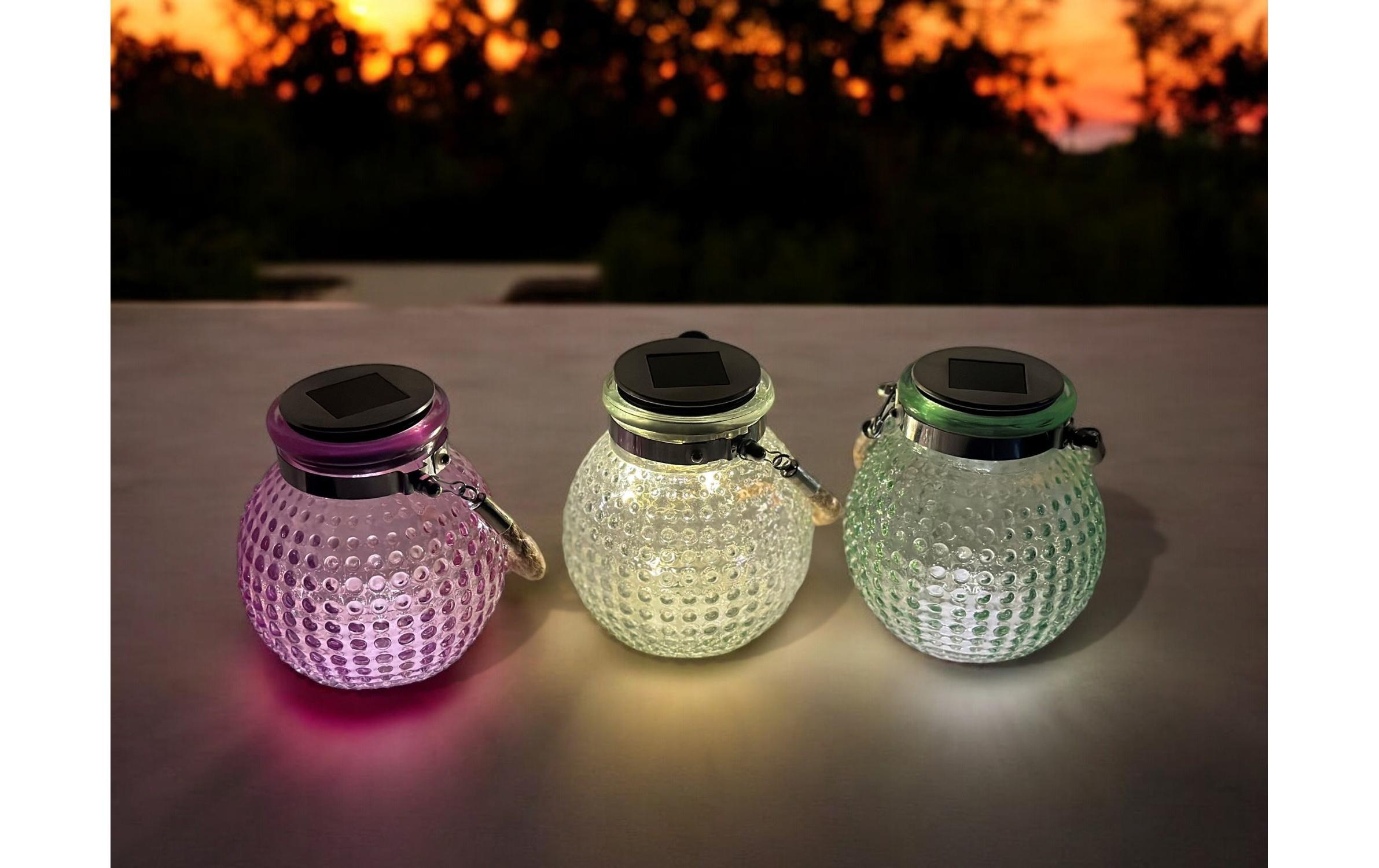   LED Solarleuchte »Dameco Solar Glas 3er Set« Warmweiss