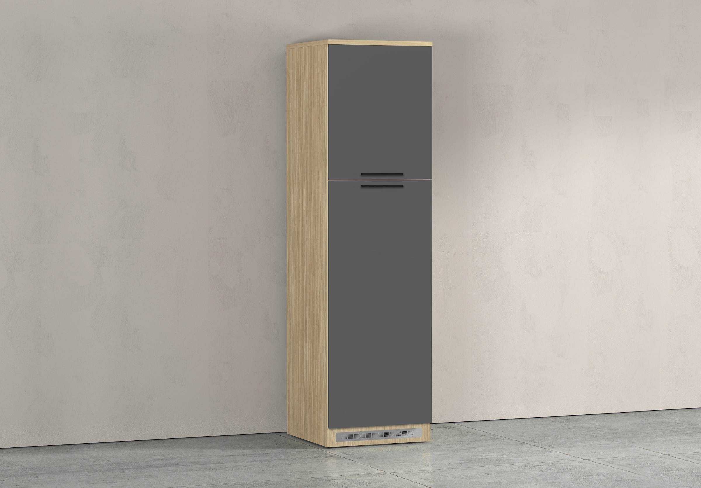 KOCHSTATION Armoire réfrigérée encastrable »Luna, Kühlschrank-Umbau, Einbauschrank für Kühlschrank, Made in Italy« B/T/H: 60×60×214,5 cm, für zwei Kühlschrankhöhen vorbereitet