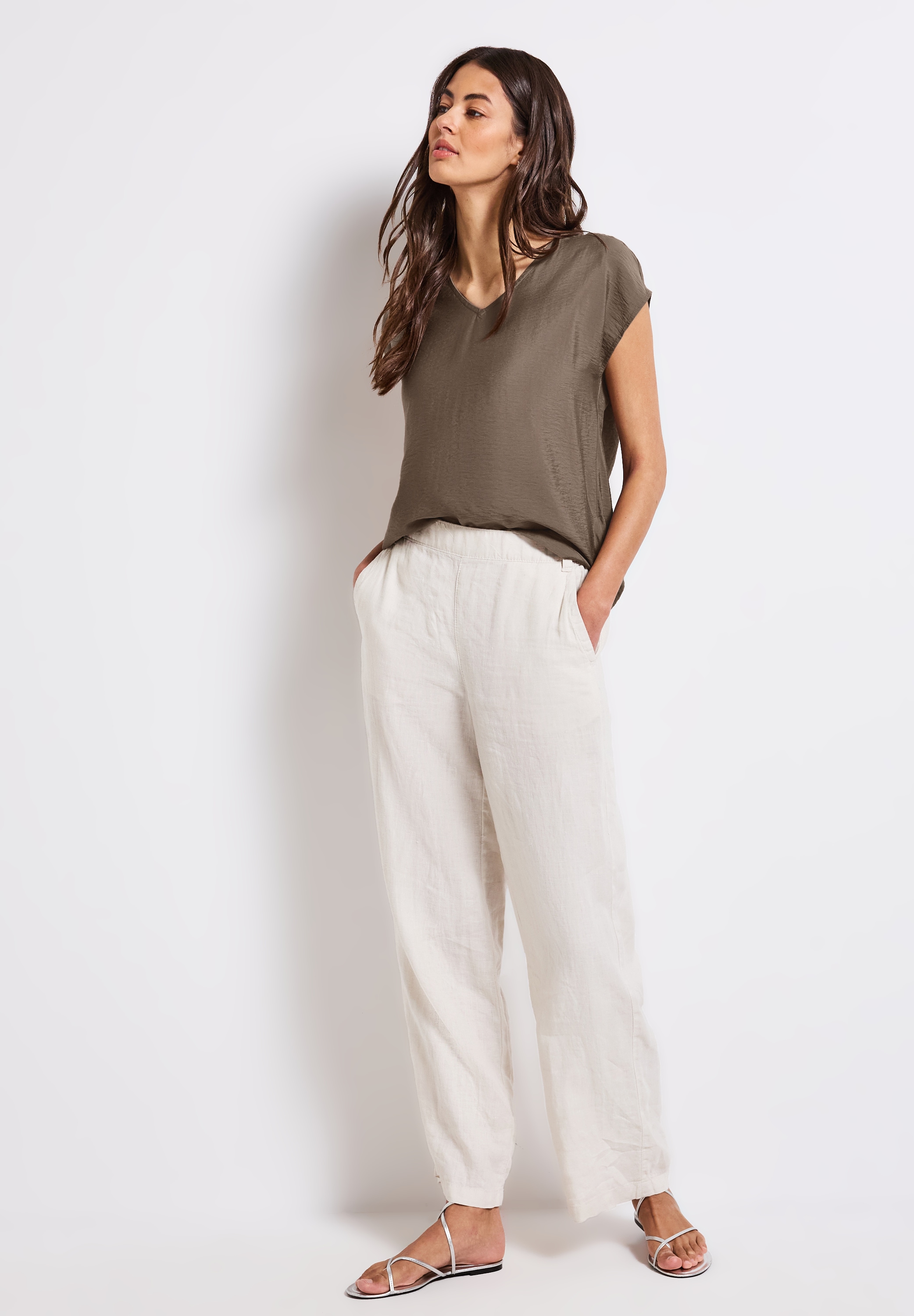 STREET ONE Chemisier à chemise , mit V-Neck
