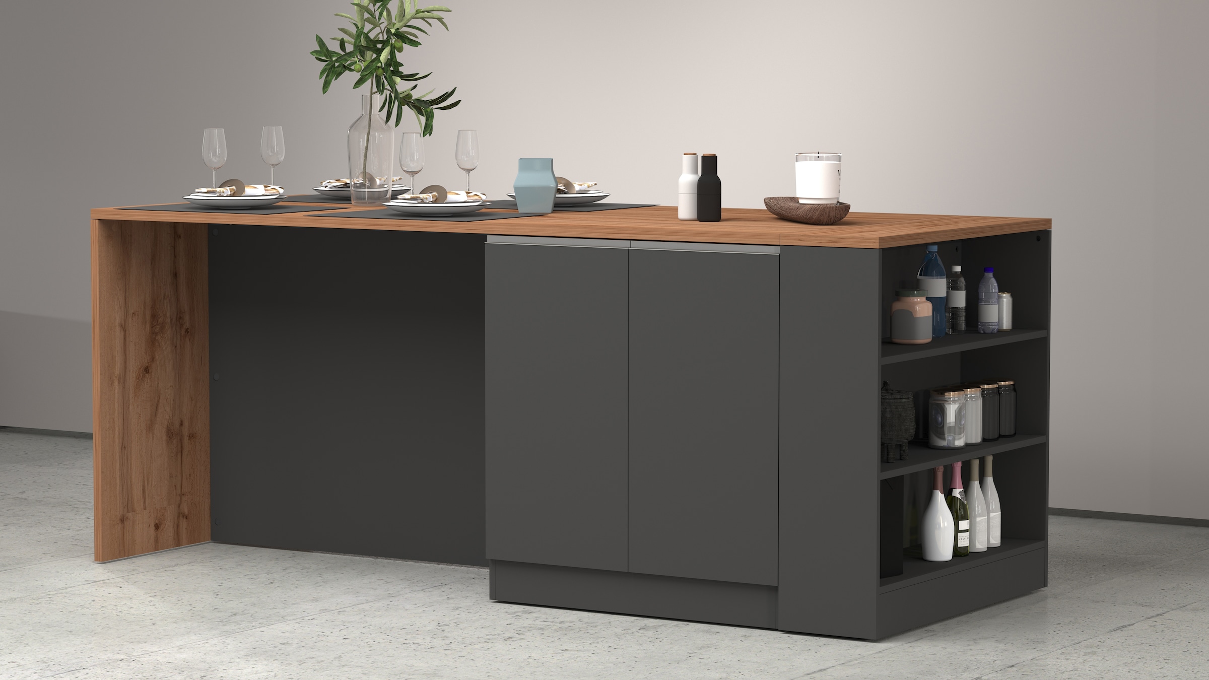 KOCHSTATION Étagère de cuisine »Sole,Regal,Standregal,Küchenregal,Ablageregal« Kombinierbar mit Kücheninsel Serie Sole Kochstation