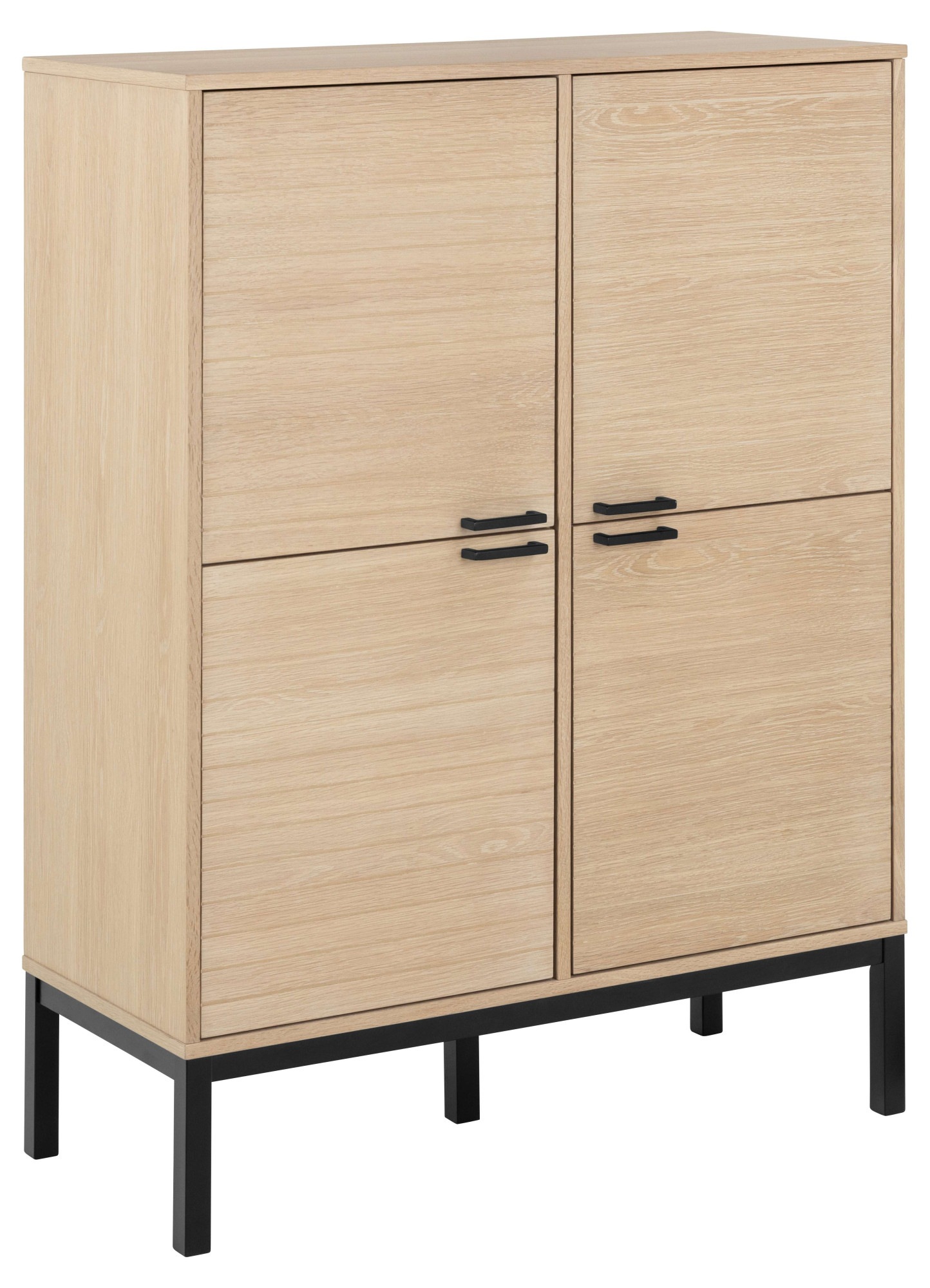 ACTONA GROUP Buffet »Kensington« armoire, 4 portes et 6 étagères chêne blanc pigmenté, 91x40x120cm